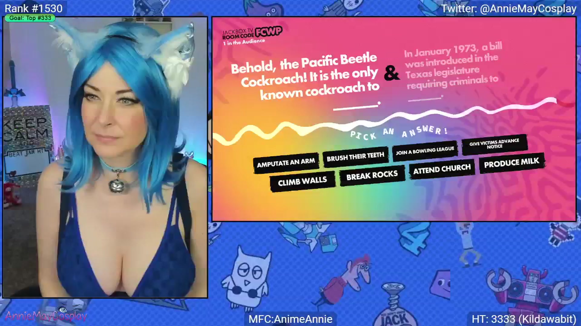 Gallery image thumbnail from AnimeAnnie's myfreecams stream on, 01/05/2025, 04:20 image 13 of 20