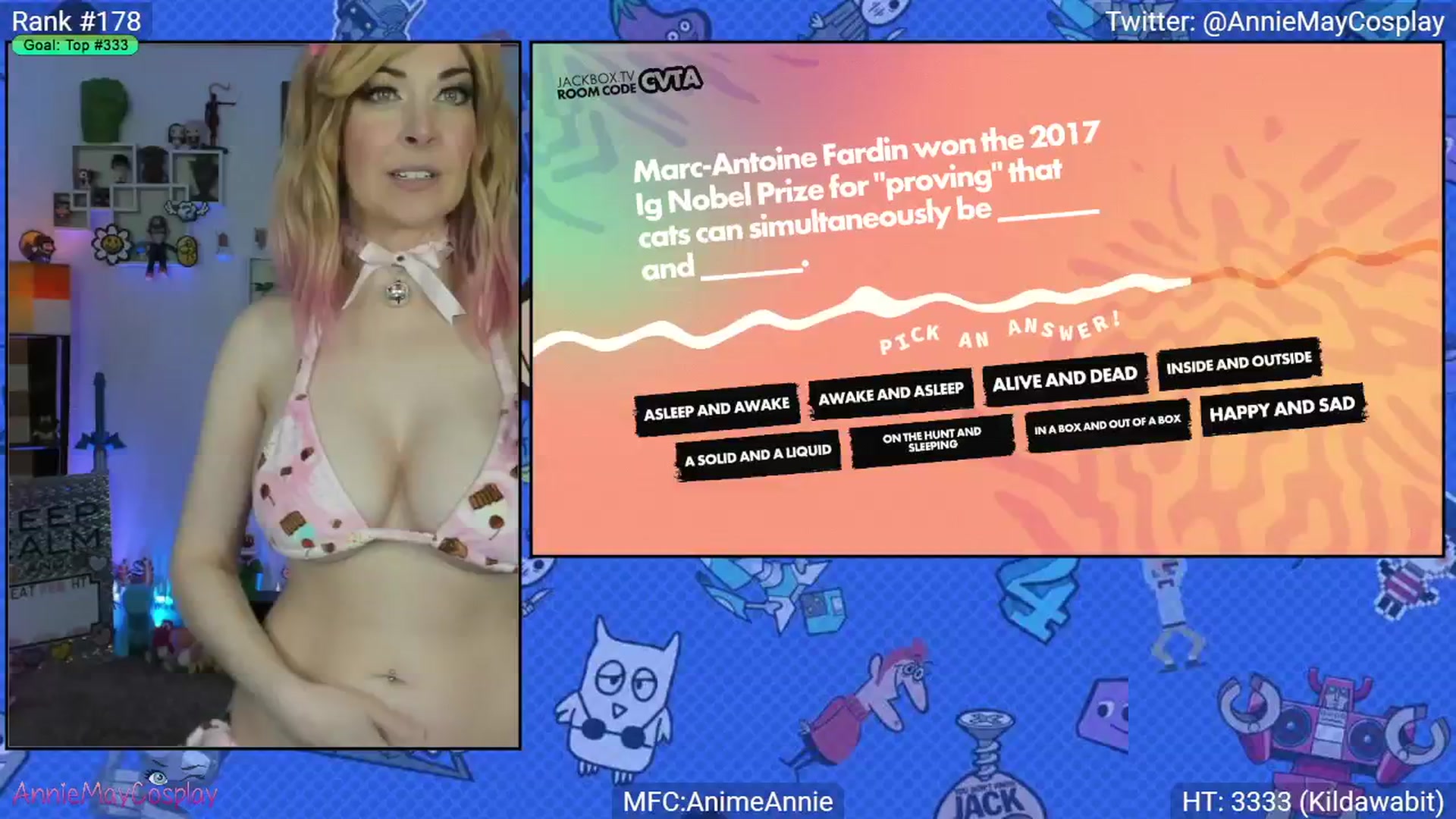 Gallery image thumbnail from AnimeAnnie's myfreecams stream on, 02/02/2025, 04:30 image 19 of 20