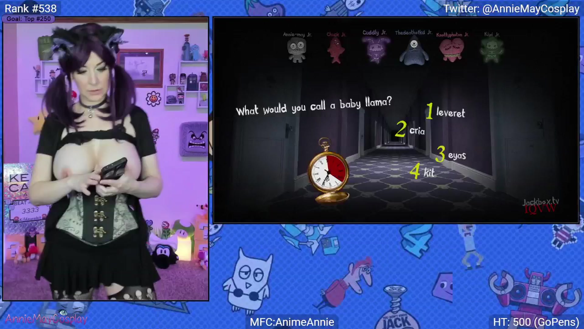 Gallery image thumbnail from AnimeAnnie's myfreecams stream on, 04/13/2025, 03:04 image 9 of 20