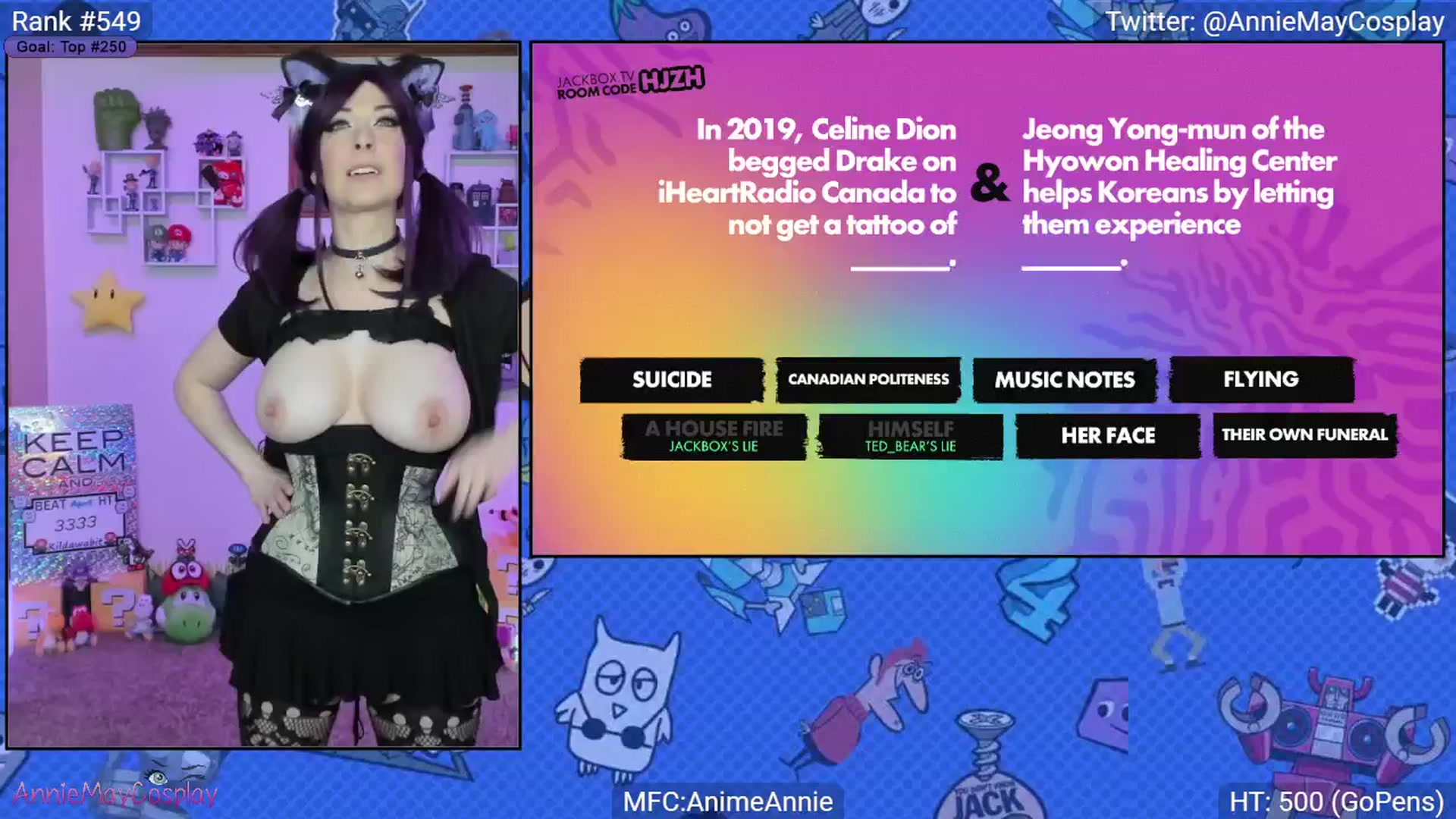 Gallery image thumbnail from AnimeAnnie's myfreecams stream on, 04/13/2025, 03:04 image 6 of 20