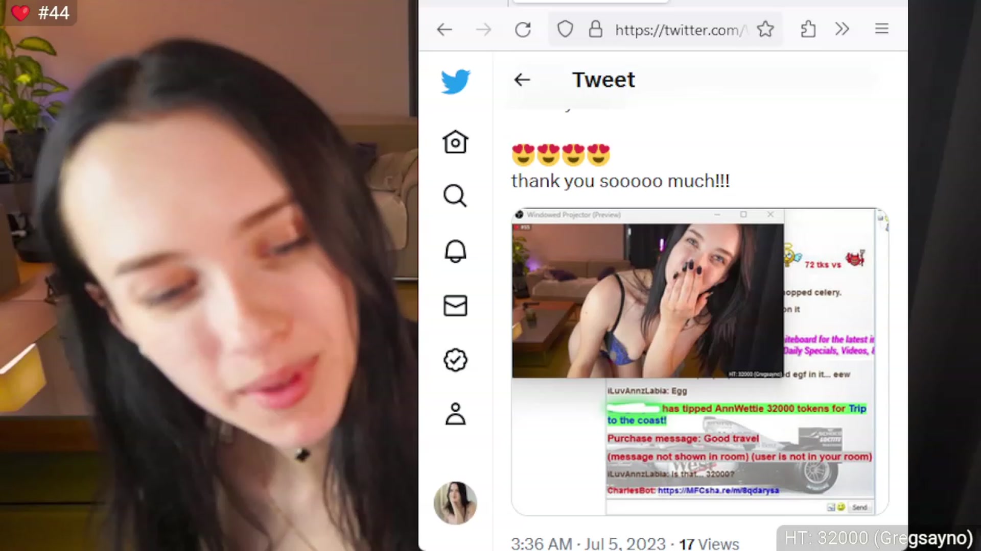 Gallery image thumbnail from AnnWettie's myfreecams stream on, 07/05/2023, 03:26 image 12 of 20