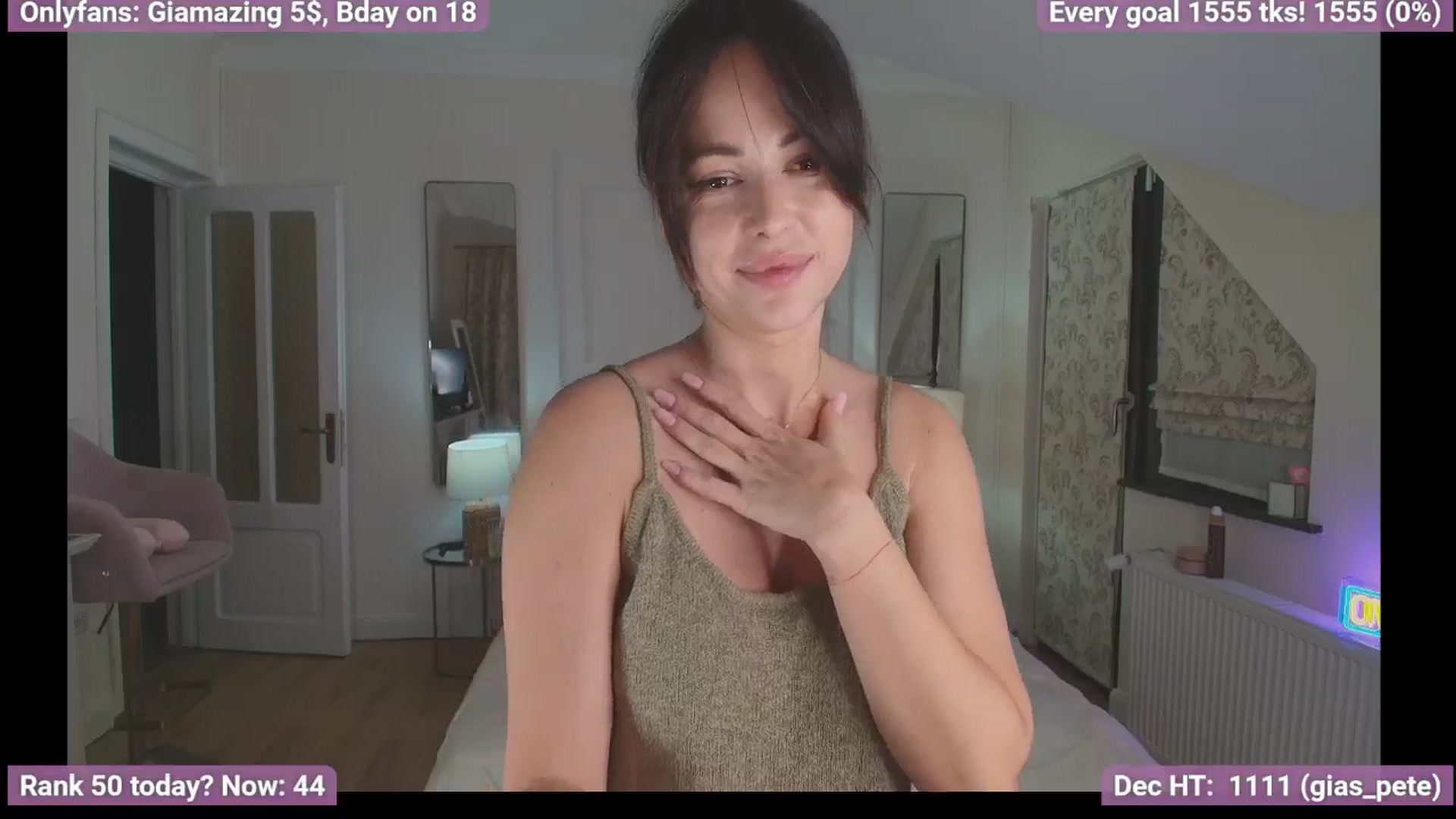 Gallery image thumbnail from BirthdayGia's myfreecams stream on, 12/04/2024, 01:43 image 13 of 20