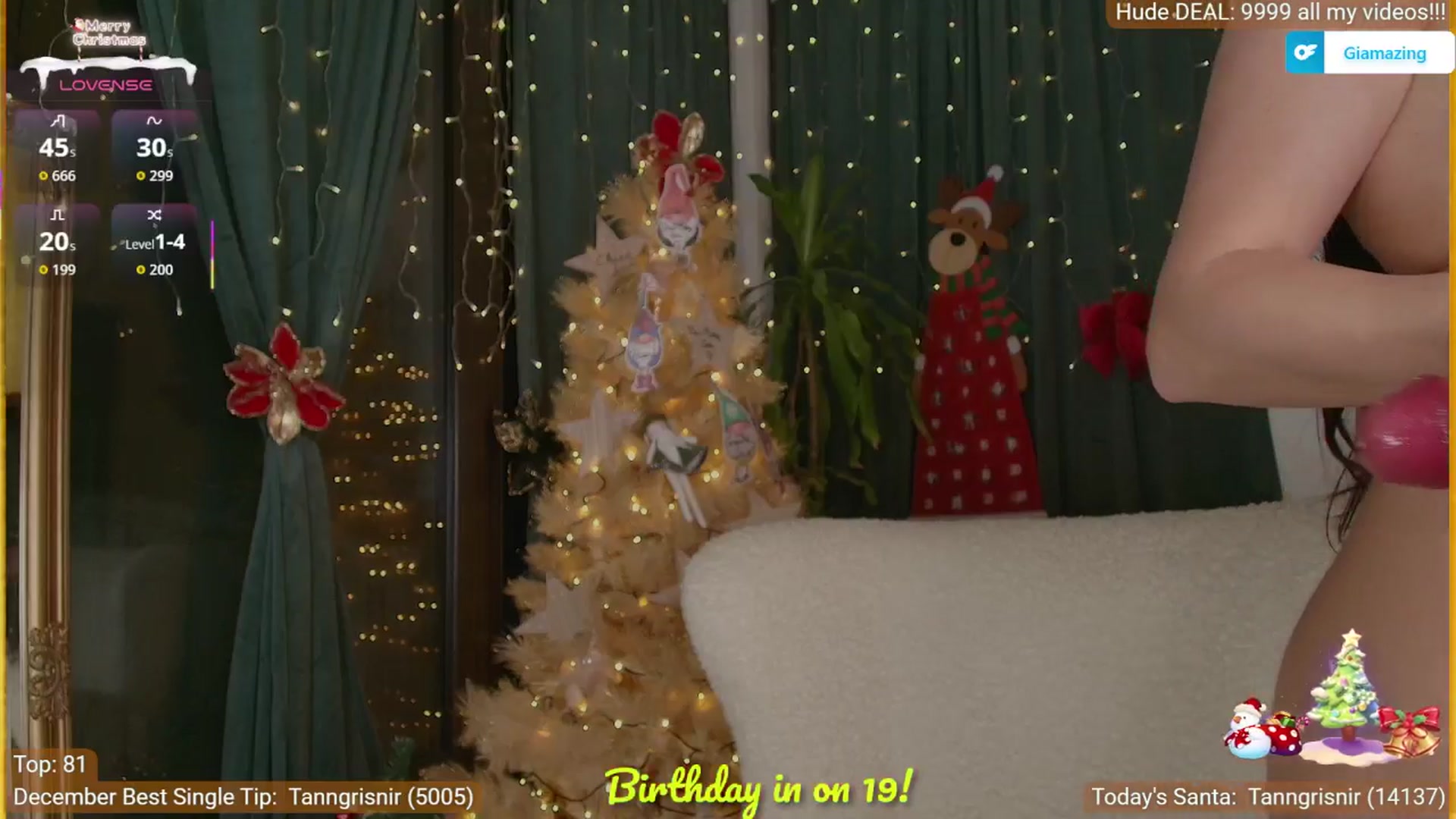 Gallery image thumbnail from BirthdayGia19's myfreecams stream on, 12/15/2025, 01:02 image 13 of 20
