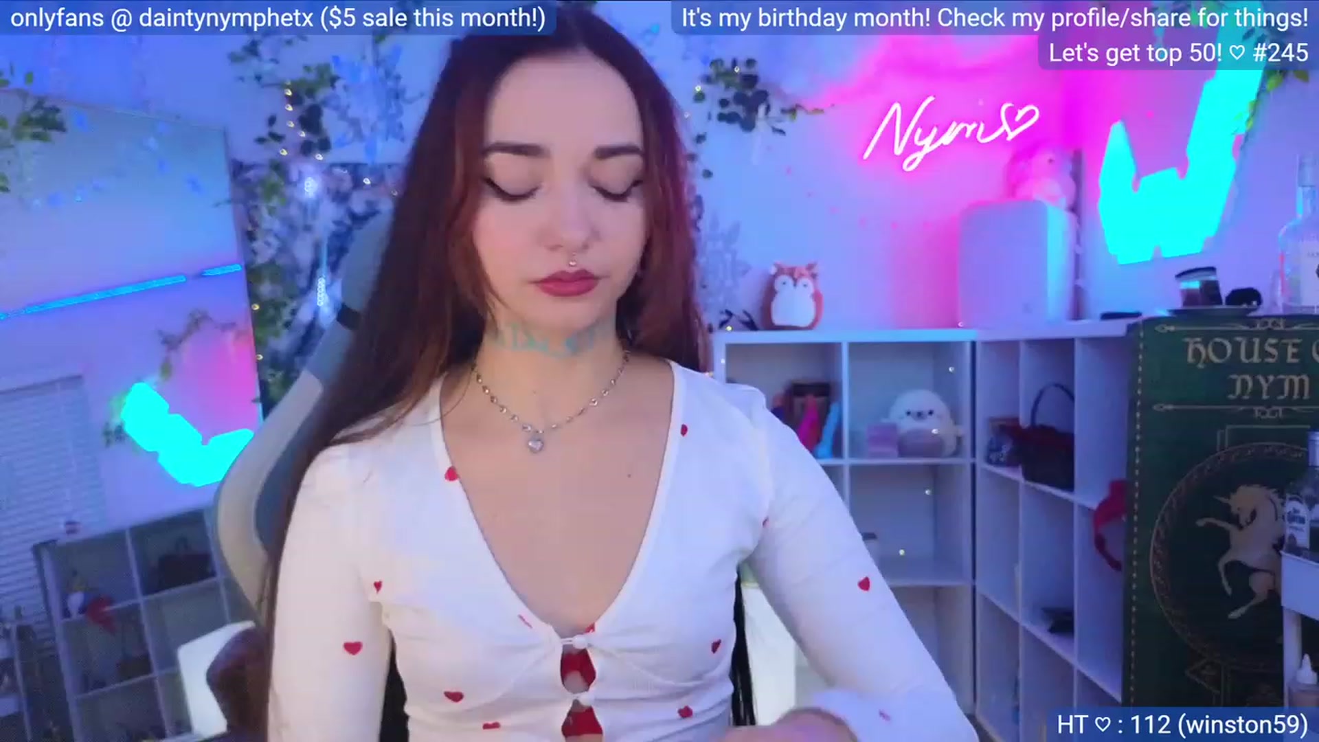 Gallery image thumbnail from BirthdayNym's myfreecams stream on, 12/04/2023, 05:40 image 17 of 20