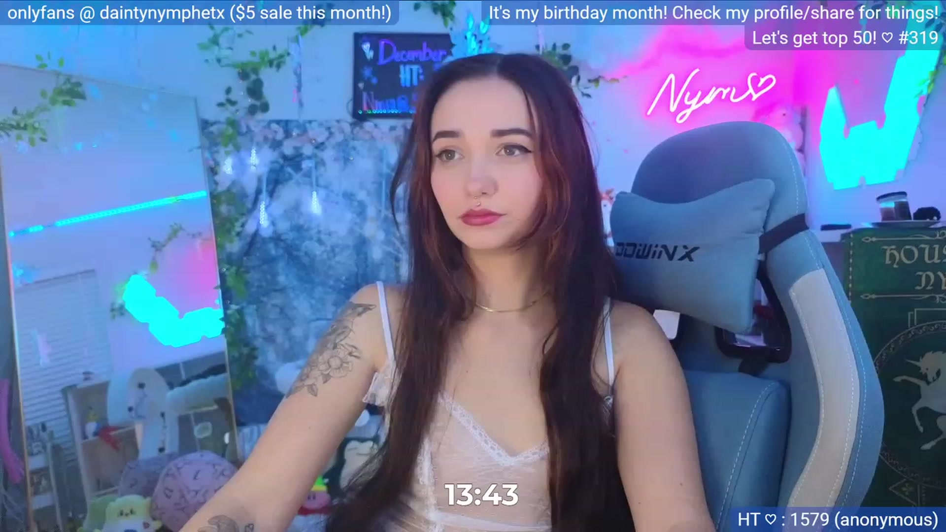 Gallery image thumbnail from BirthdayNym's myfreecams stream on, 12/07/2023, 06:26 image 1 of 20
