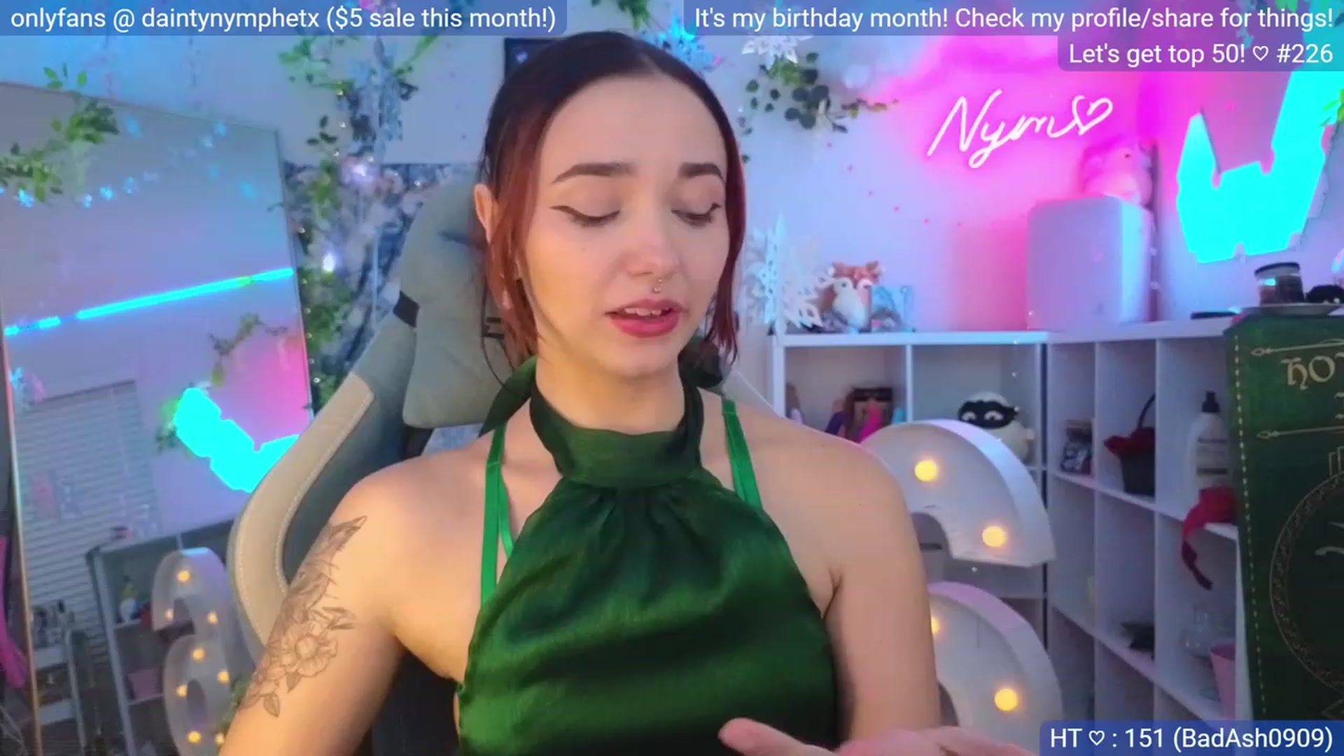 Gallery image thumbnail from BirthdayNym's myfreecams stream on, 12/21/2023, 04:06 image 9 of 20