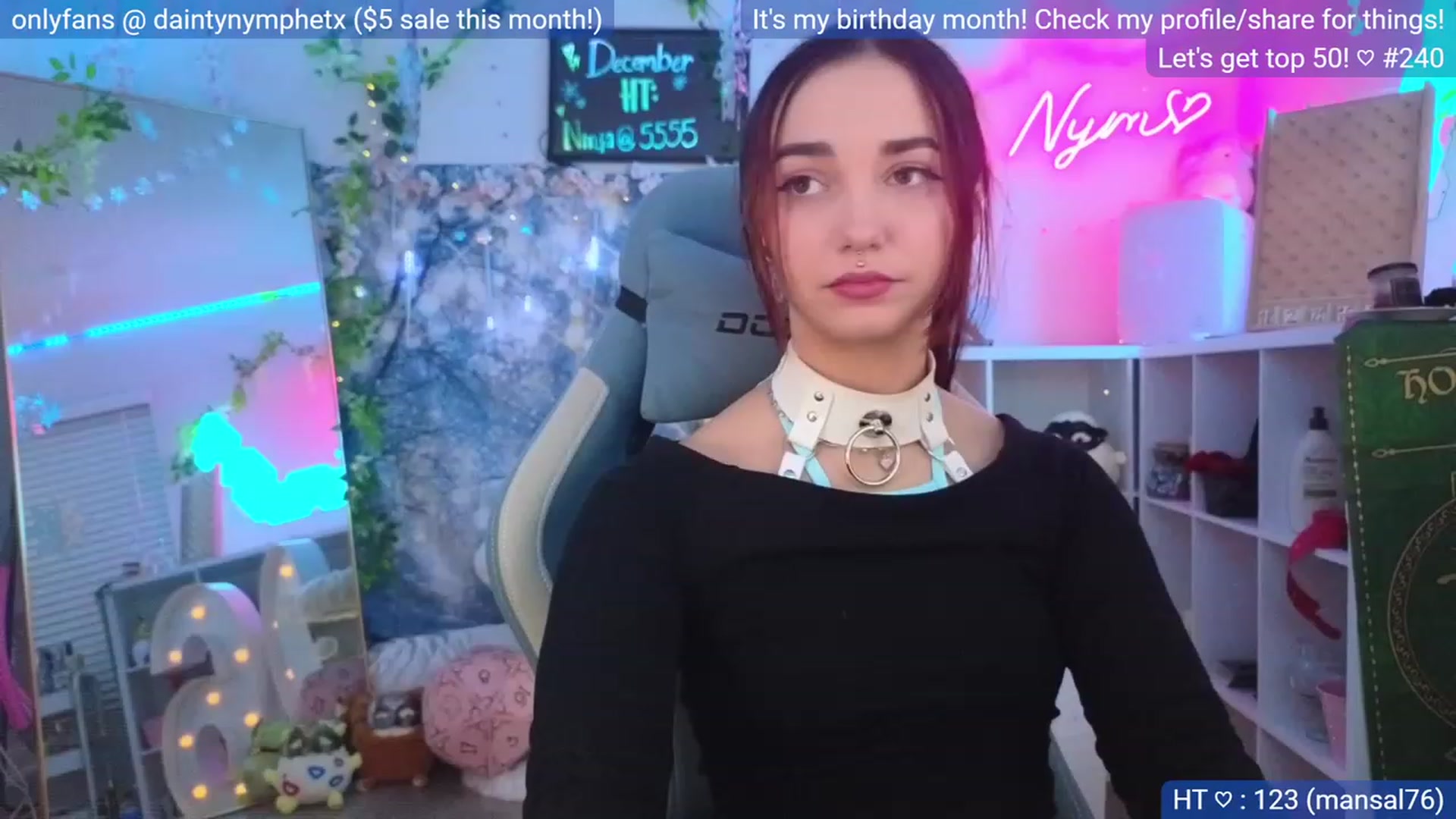 Gallery image thumbnail from BirthdayNym's myfreecams stream on, 12/22/2023, 04:53 image 8 of 20