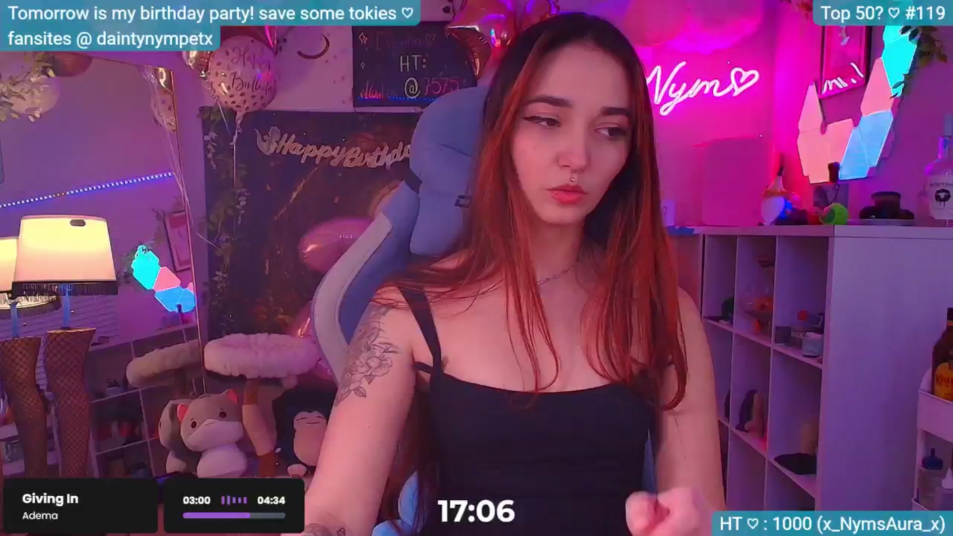 Gallery image thumbnail from BirthdayNym's myfreecams stream on, 12/14/2024, 05:20 image 7 of 20