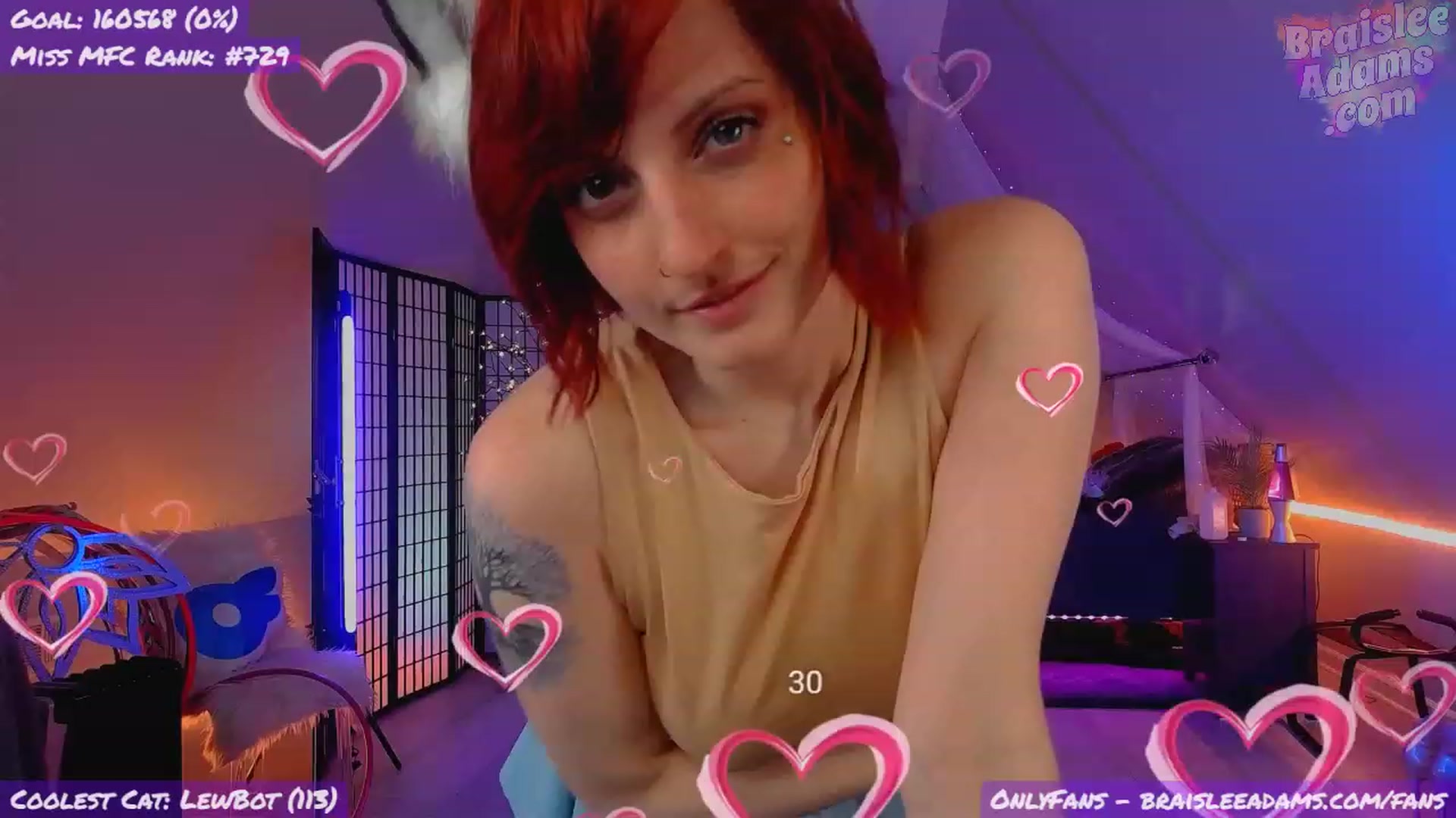 Gallery image thumbnail from BraisleeAdams's myfreecams stream on, 02/08/2024, 07:58 image 1 of 20