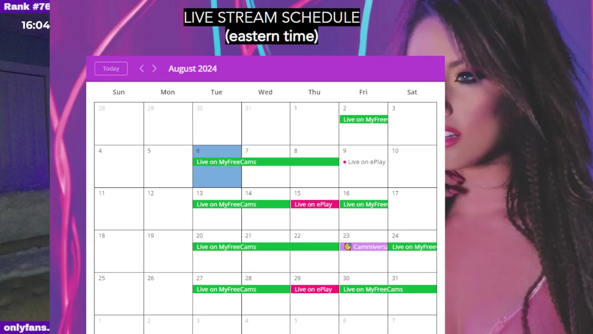 Gallery image thumbnail from BrielleDay's myfreecams stream on, 08/06/2024, 23:35 image 17 of 20