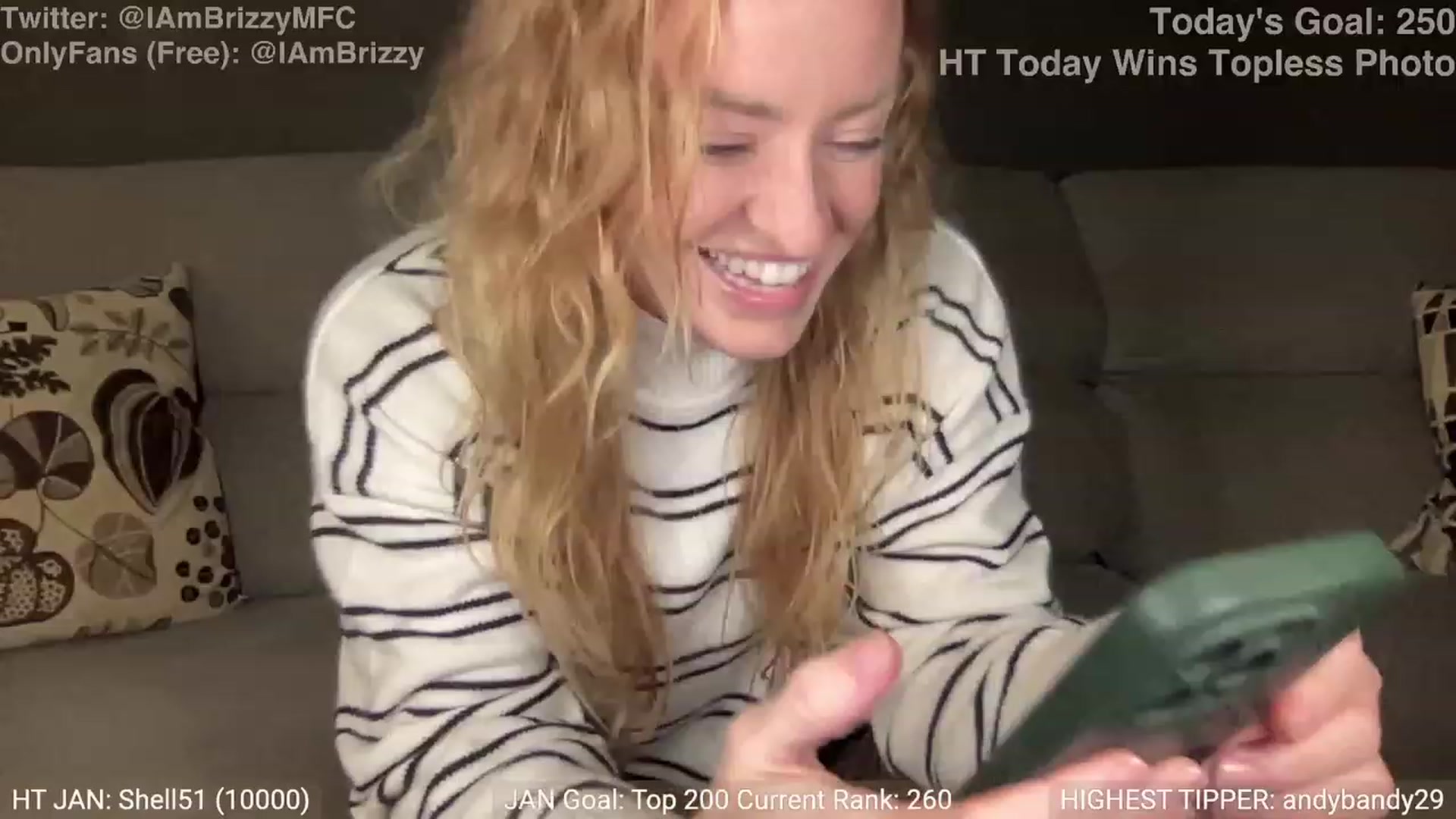 Gallery image thumbnail from Brizzy's myfreecams stream on, 01/10/2024, 18:18 image 16 of 20