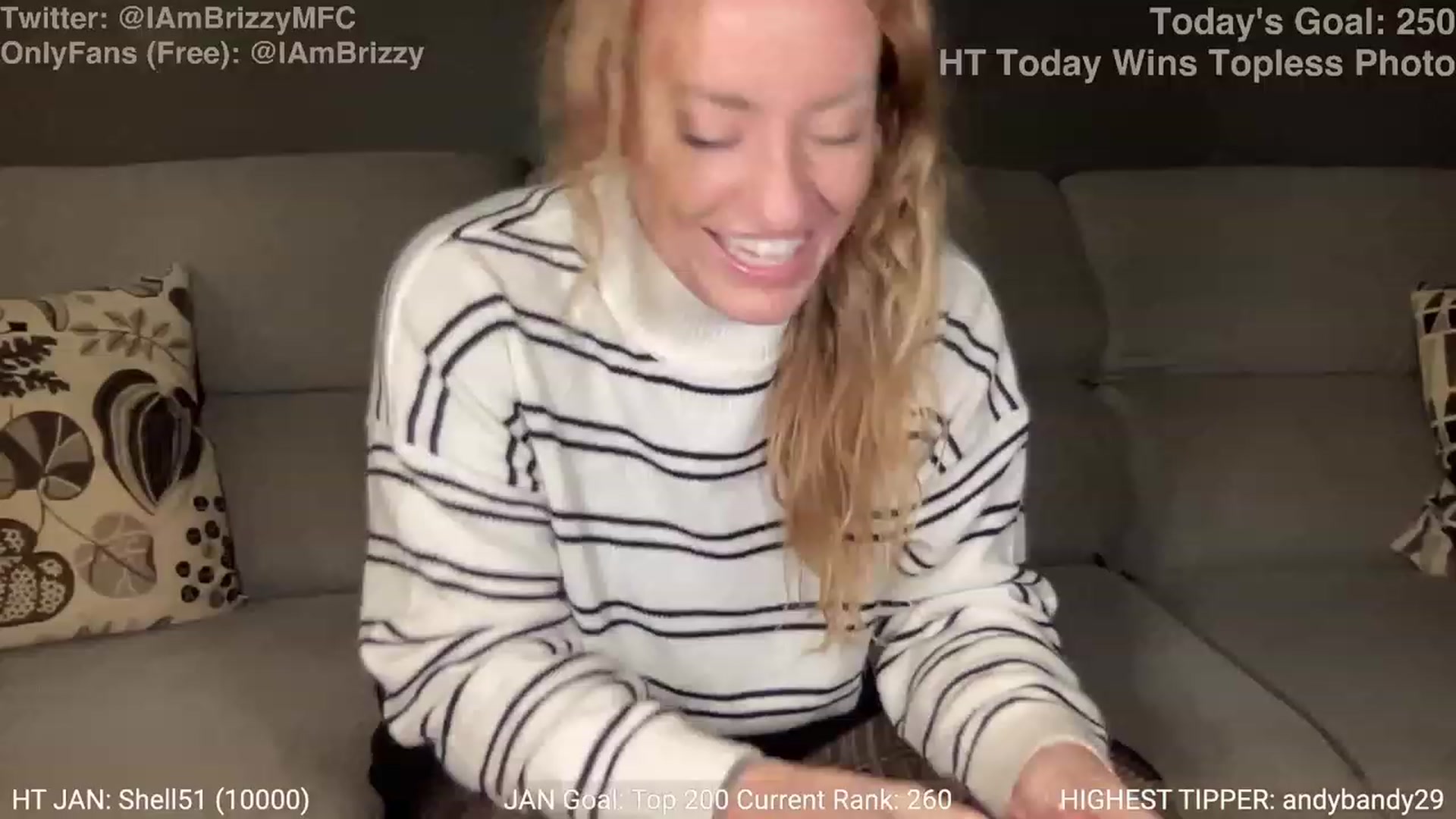 Gallery image thumbnail from Brizzy's myfreecams stream on, 01/10/2024, 18:18 image 17 of 20