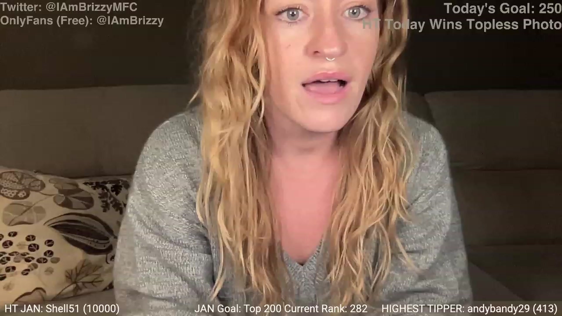 Gallery image thumbnail from Brizzy's myfreecams stream on, 01/11/2024, 19:09 image 17 of 20