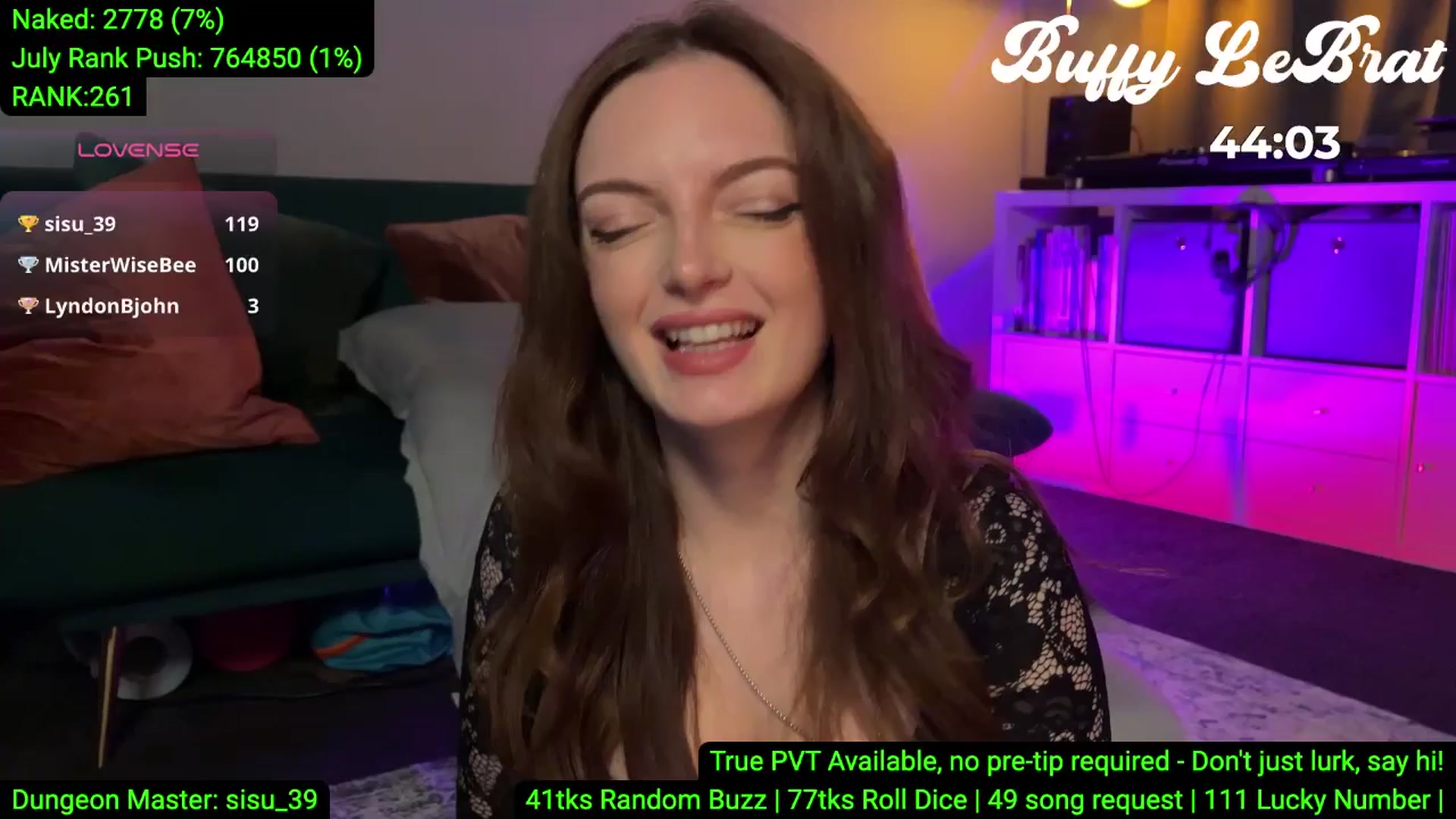 Gallery image thumbnail from BuffyLeBrat's myfreecams stream on, 07/08/2025, 01:02 image 3 of 20