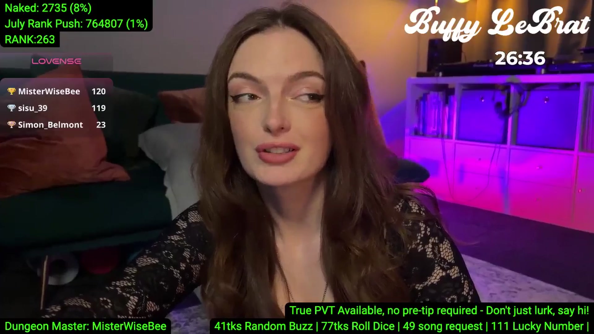 Gallery image thumbnail from BuffyLeBrat's myfreecams stream on, 07/08/2025, 01:02 image 6 of 20