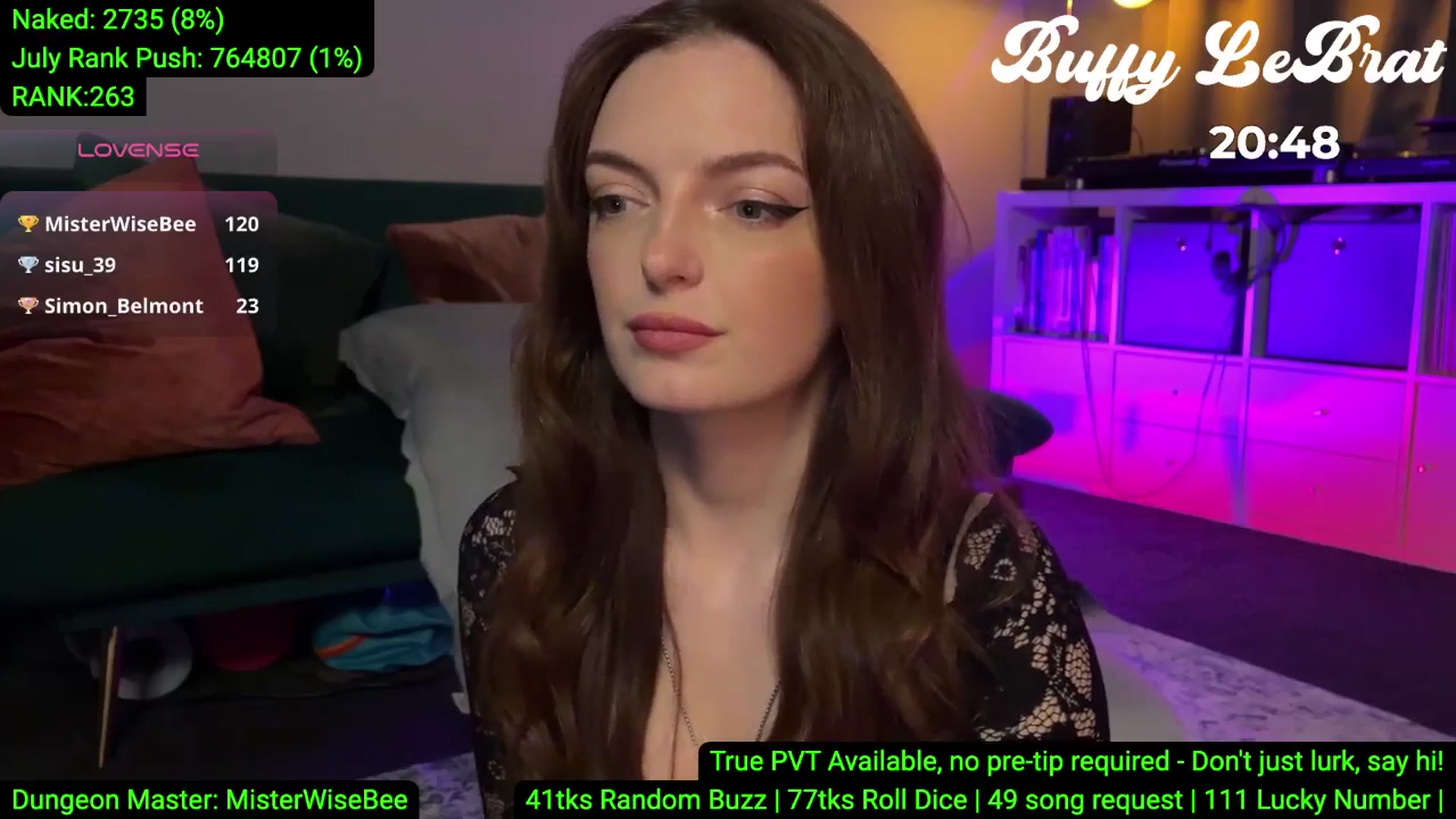 Gallery image thumbnail from BuffyLeBrat's myfreecams stream on, 07/08/2025, 01:02 image 7 of 20