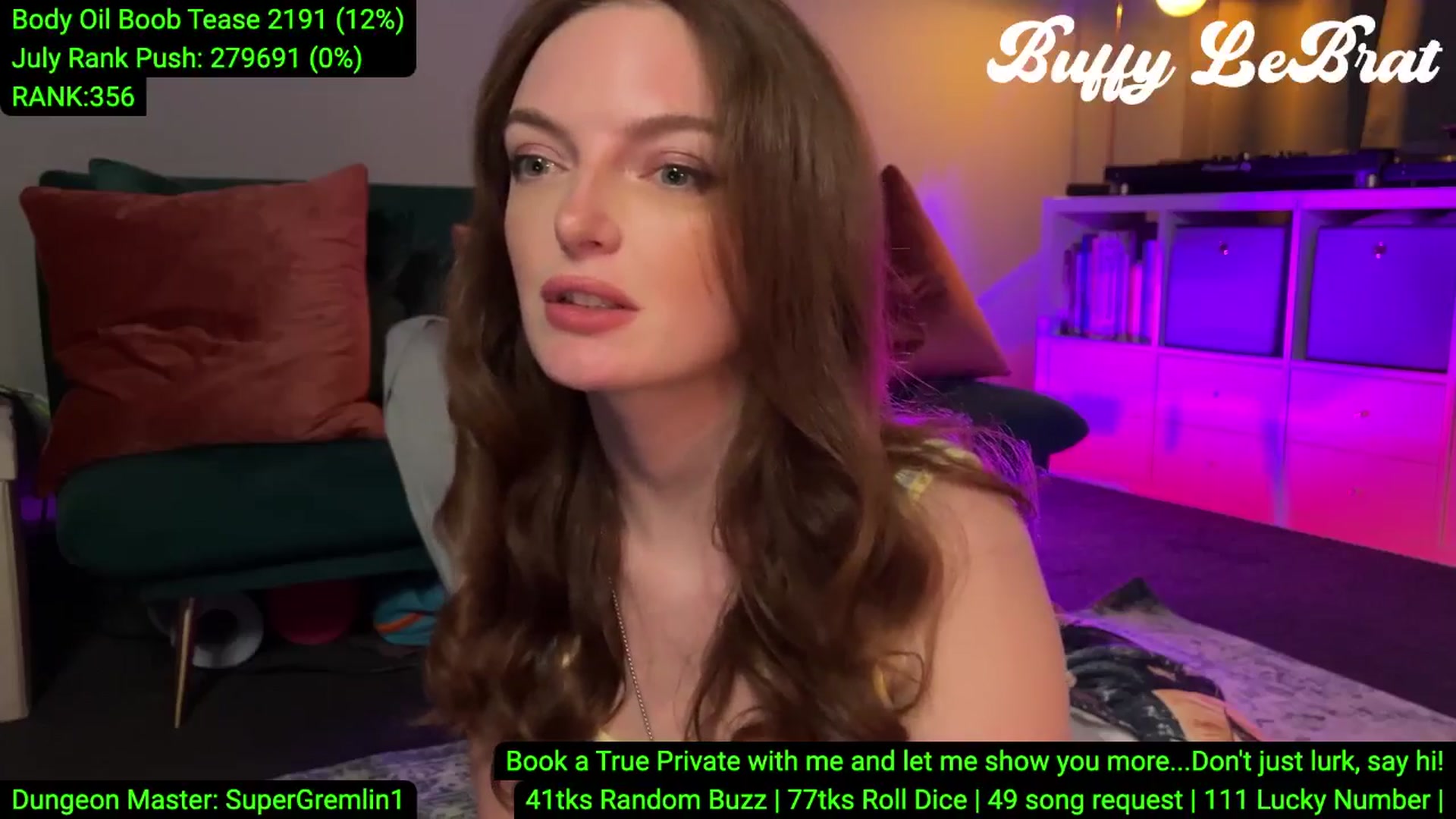 Gallery image thumbnail from BuffyLeBrat's myfreecams stream on, 07/14/2025, 01:39 image 12 of 20