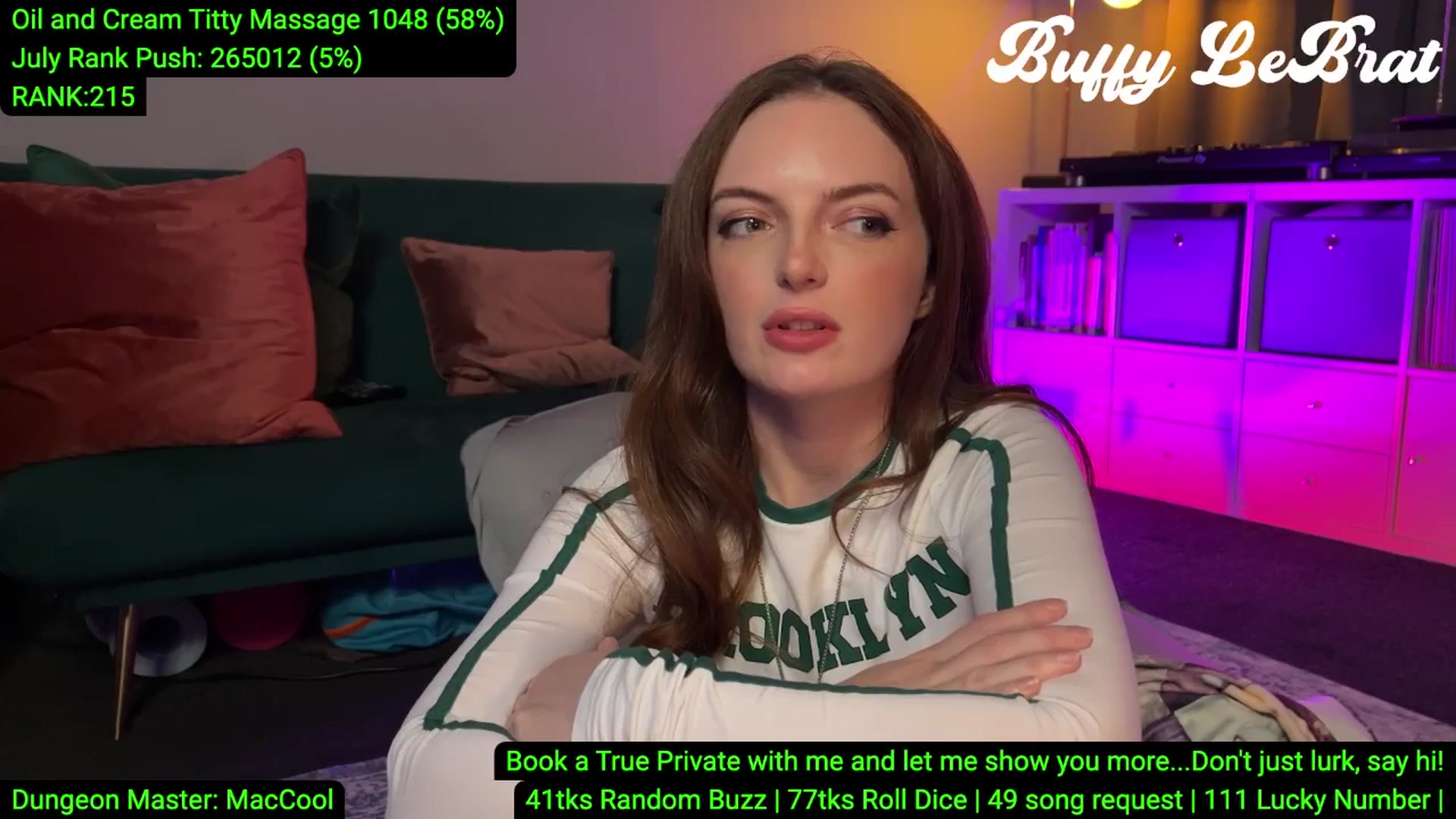 Gallery image thumbnail from BuffyLeBrat's myfreecams stream on, 07/15/2025, 04:08 image 19 of 20