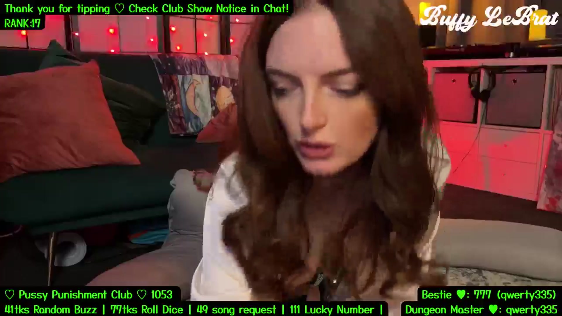 Gallery image thumbnail from BuffyLeBrat's myfreecams stream on, 08/01/2025, 07:55 image 19 of 20