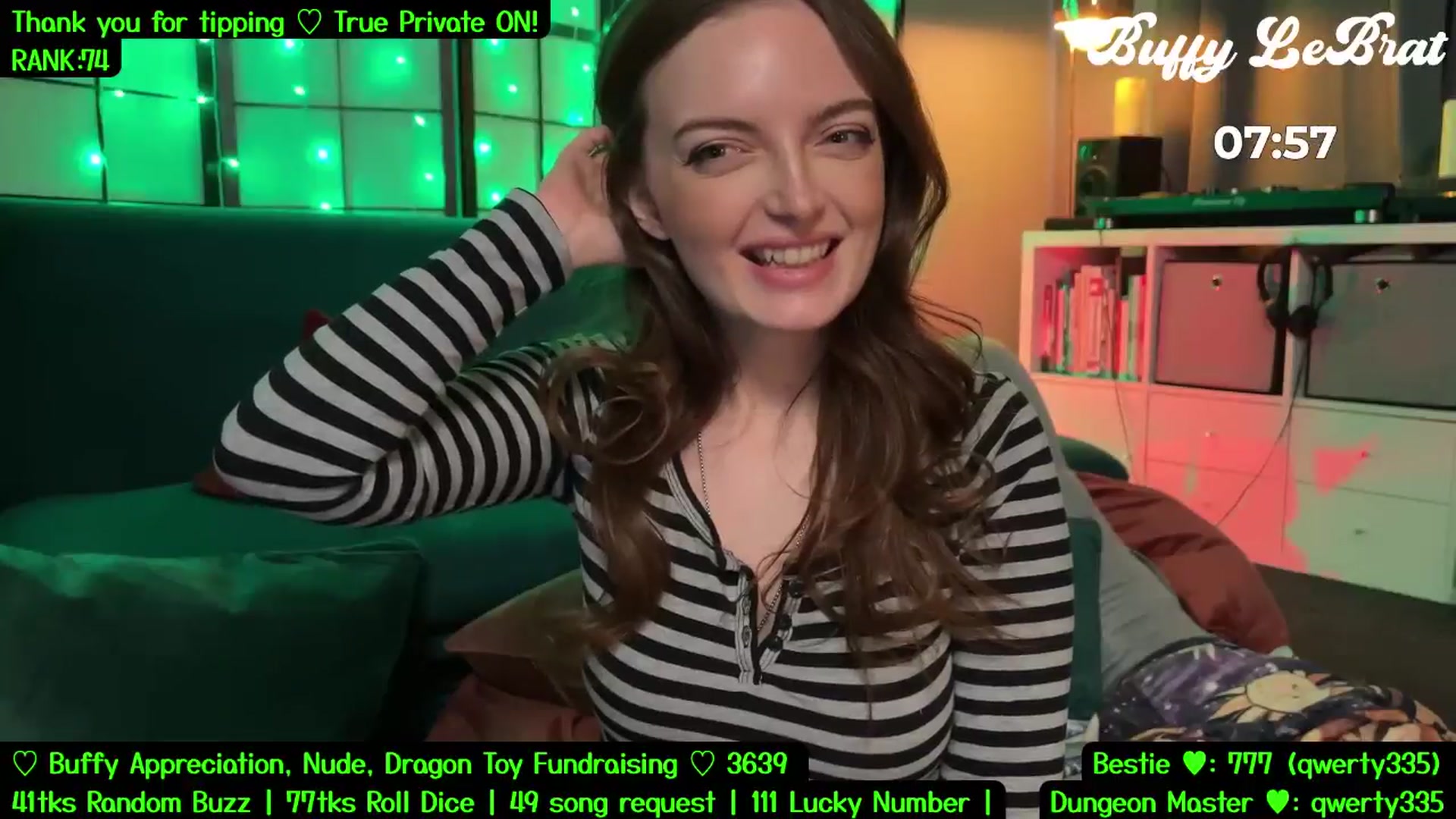 Gallery image thumbnail from BuffyLeBrat's myfreecams stream on, 08/02/2025, 07:11 image 12 of 20
