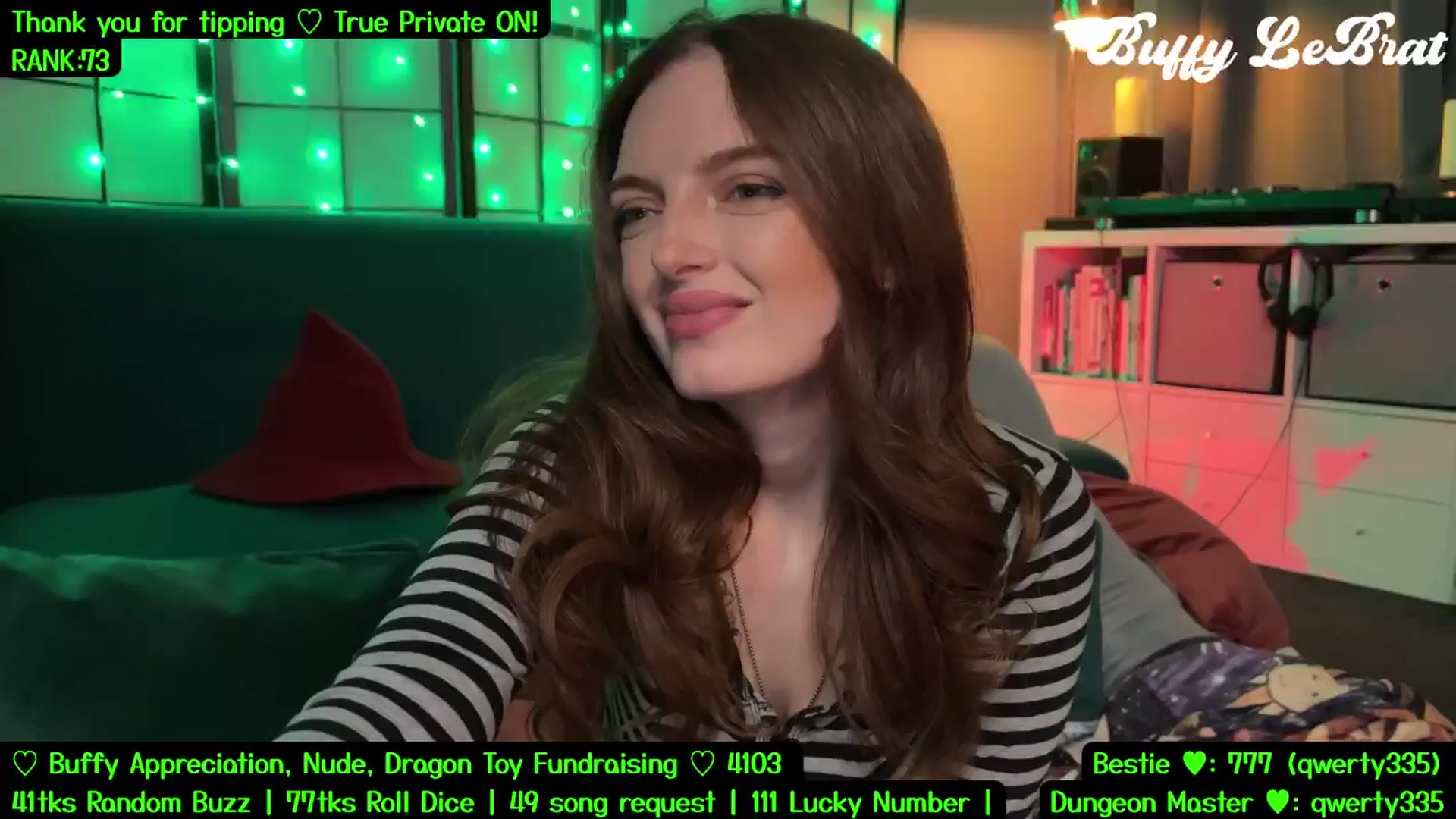 Gallery image thumbnail from BuffyLeBrat's myfreecams stream on, 08/02/2025, 07:11 image 2 of 20