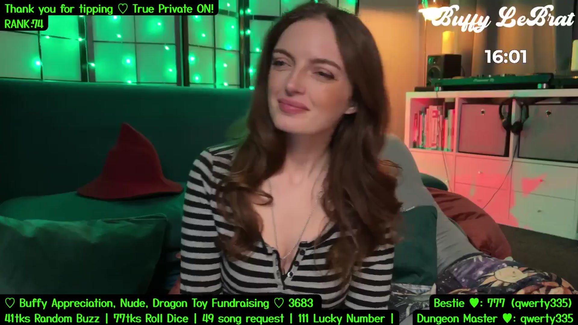 Gallery image thumbnail from BuffyLeBrat's myfreecams stream on, 08/02/2025, 07:11 image 8 of 20