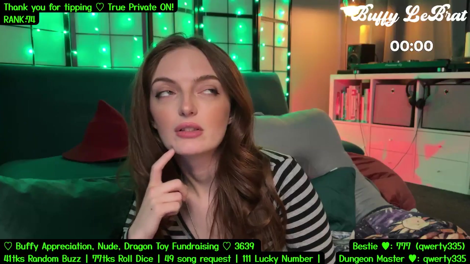 Gallery image thumbnail from BuffyLeBrat's myfreecams stream on, 08/02/2025, 07:11 image 16 of 20