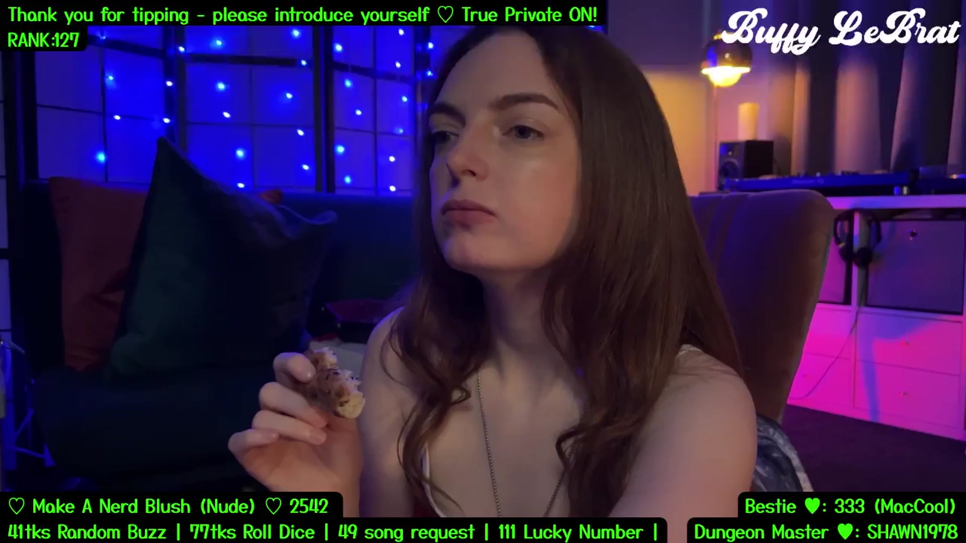 Gallery image thumbnail from BuffyLeBrat's myfreecams stream on, 08/04/2025, 07:11 image 16 of 20