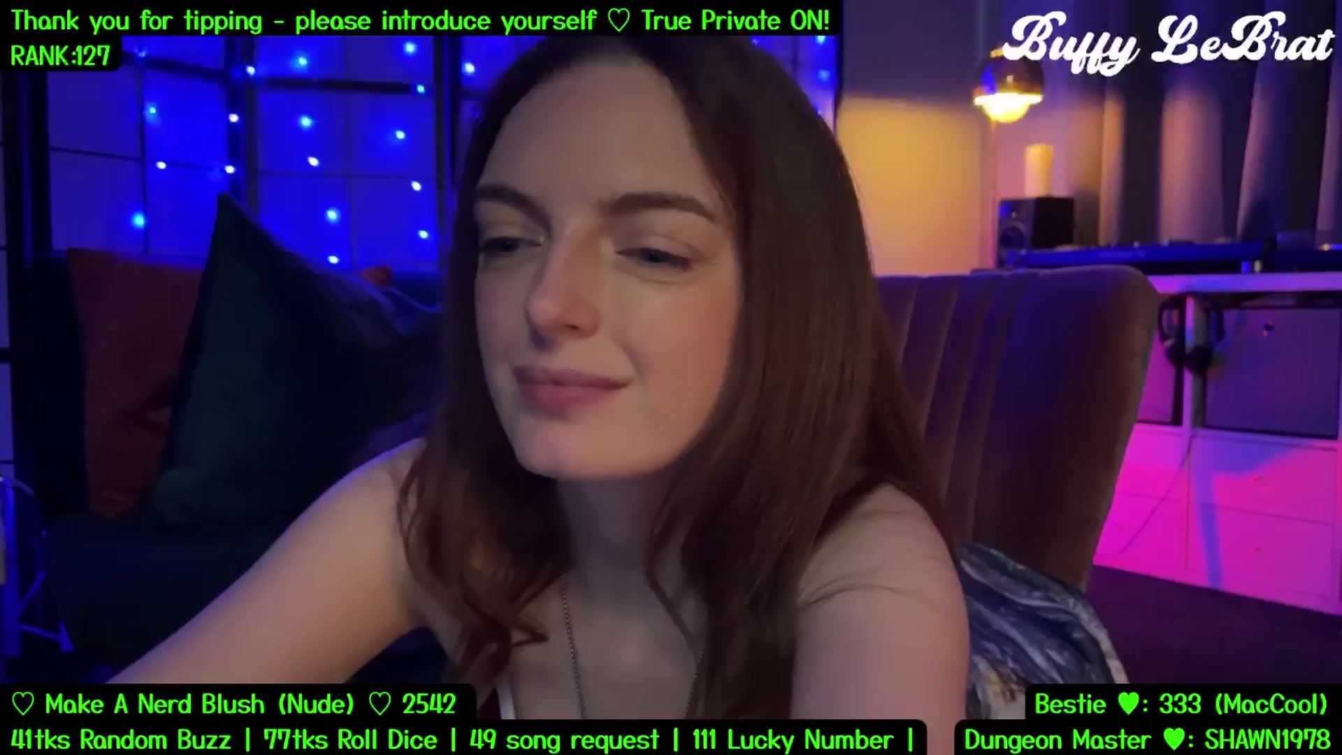 Gallery image thumbnail from BuffyLeBrat's myfreecams stream on, 08/04/2025, 07:11 image 19 of 20