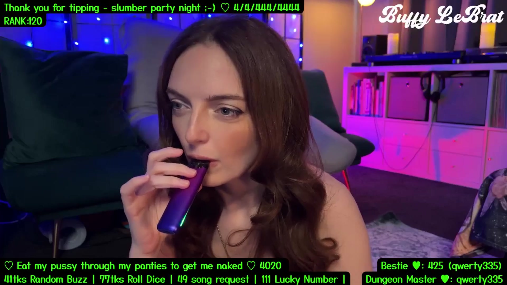 Gallery image thumbnail from BuffyLeBrat's myfreecams stream on, 08/08/2025, 07:54 image 10 of 20