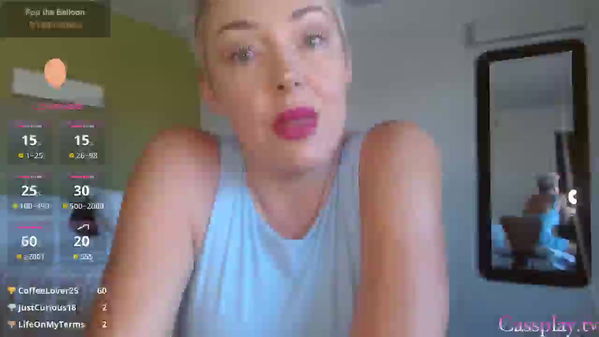Gallery image thumbnail from Cassplay's myfreecams stream on, 09/21/2025, 20:15 image 17 of 20