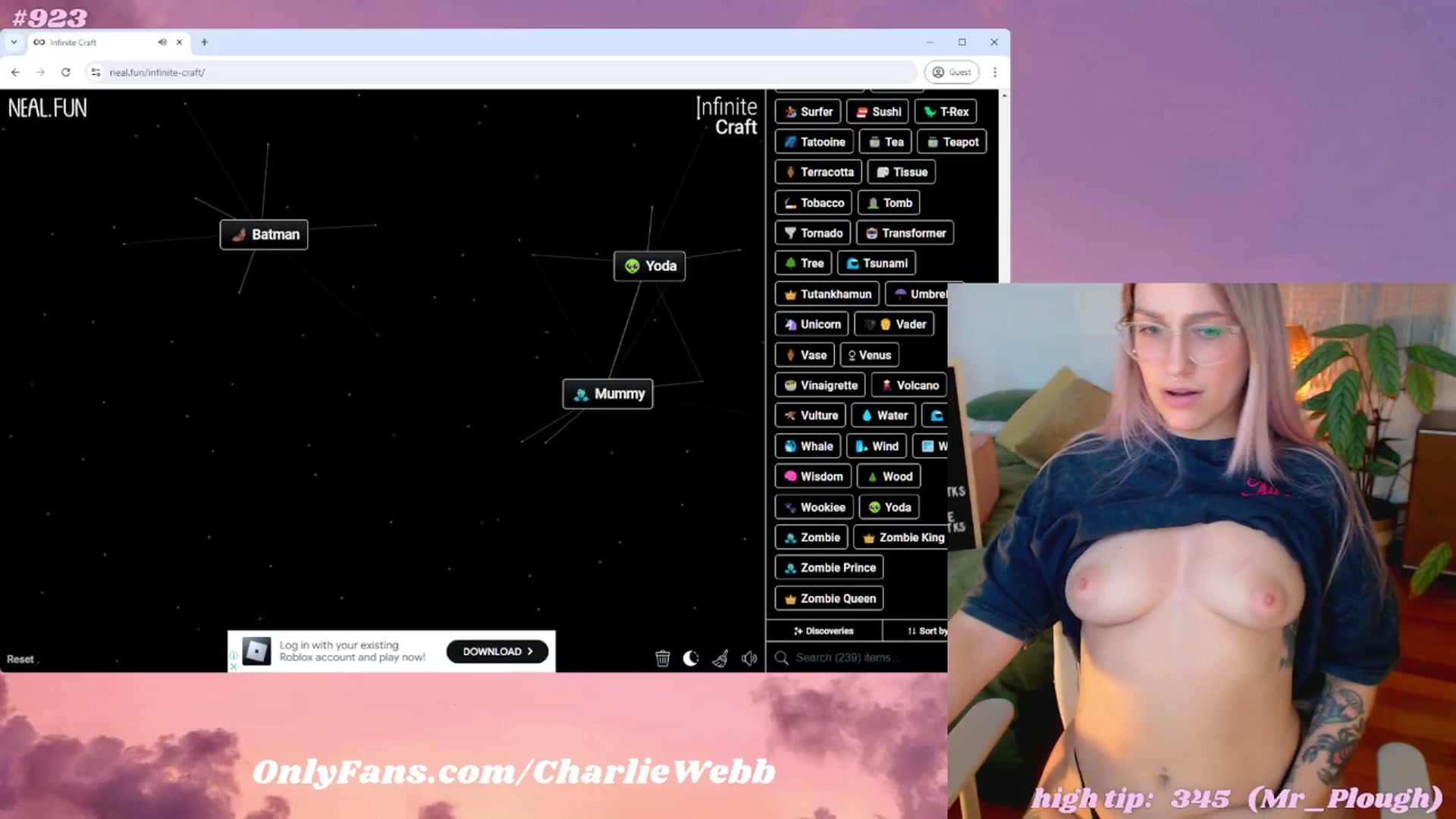 Gallery image thumbnail from CharlieWebb's myfreecams stream on, 08/25/2024, 08:59 image 6 of 20