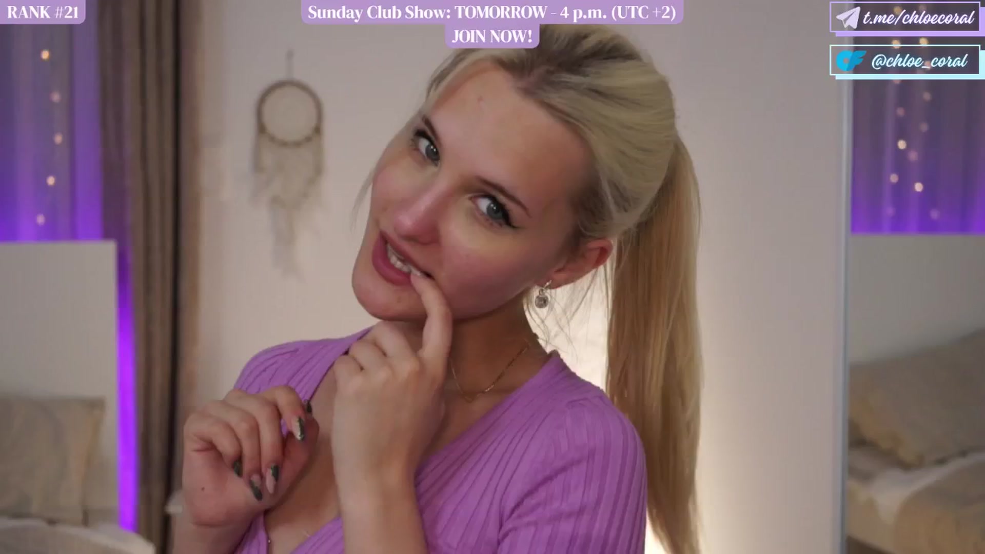 Gallery image thumbnail from ChloeCoral's myfreecams stream on, 06/08/2024, 20:34 image 12 of 20