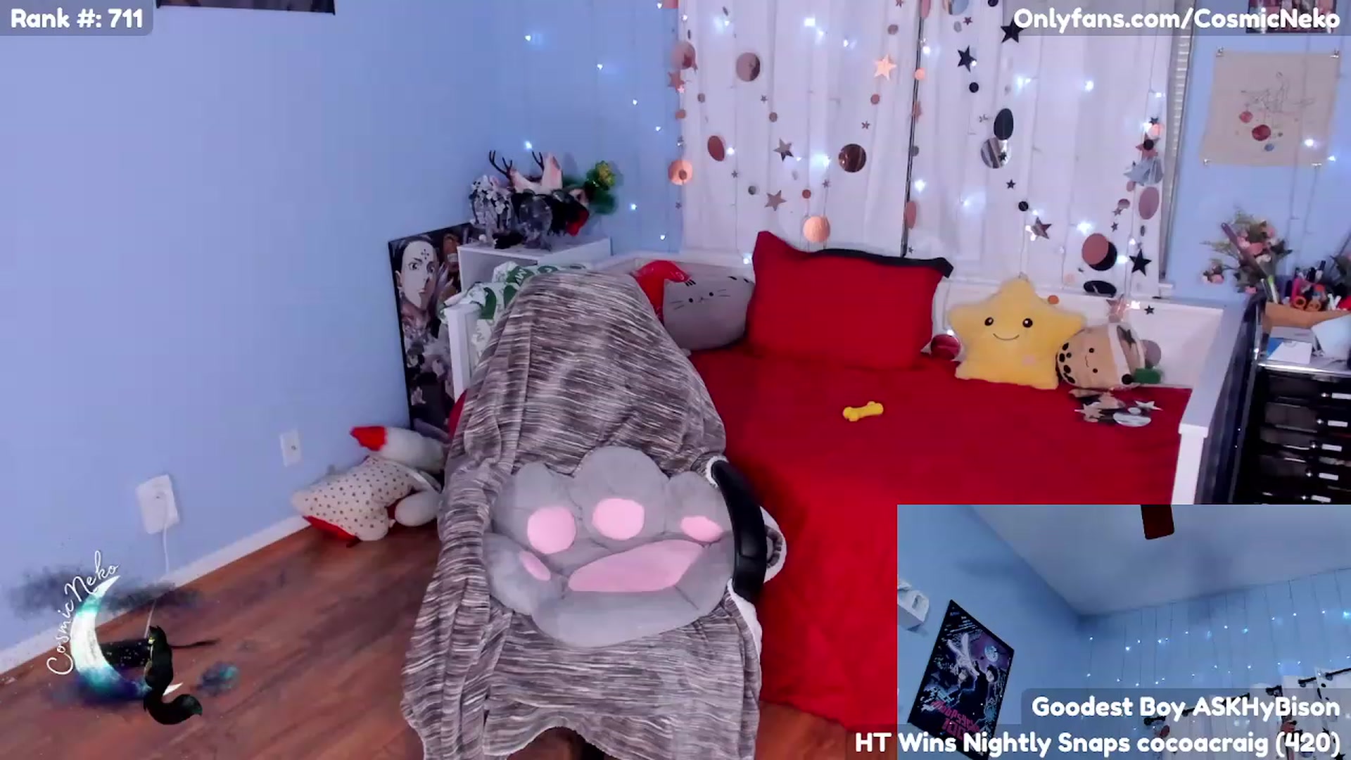 Gallery image thumbnail from CosmicNeko's myfreecams stream on, 05/03/2023, 04:37 image 9 of 20