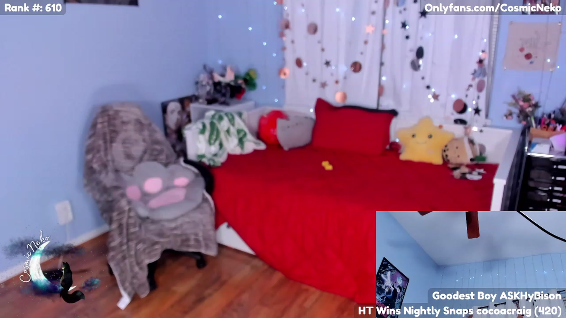 Gallery image thumbnail from CosmicNeko's myfreecams stream on, 05/03/2023, 04:37 image 13 of 20