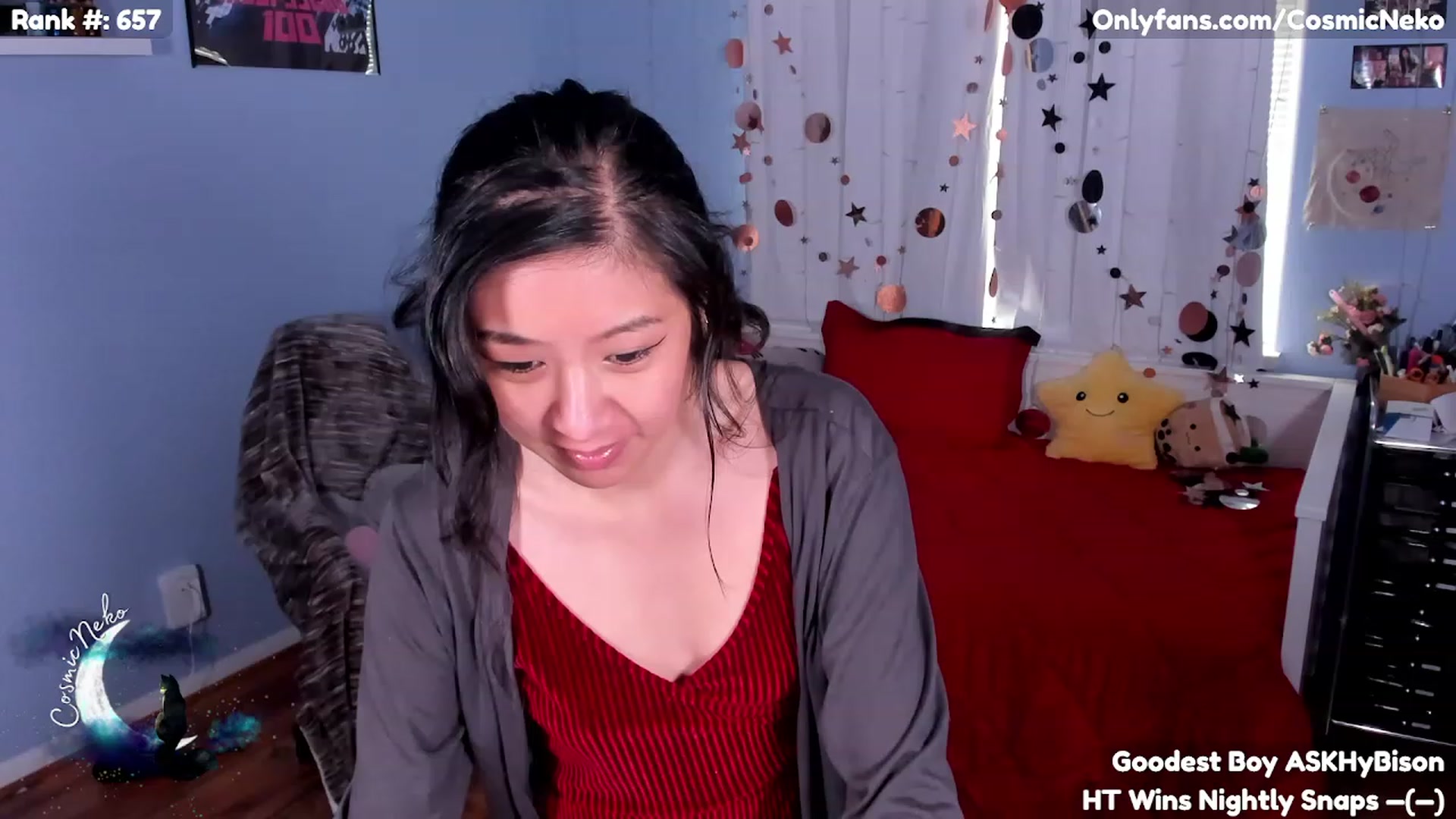 Gallery image thumbnail from CosmicNeko's myfreecams stream on, 05/03/2023, 16:54 image 1 of 20