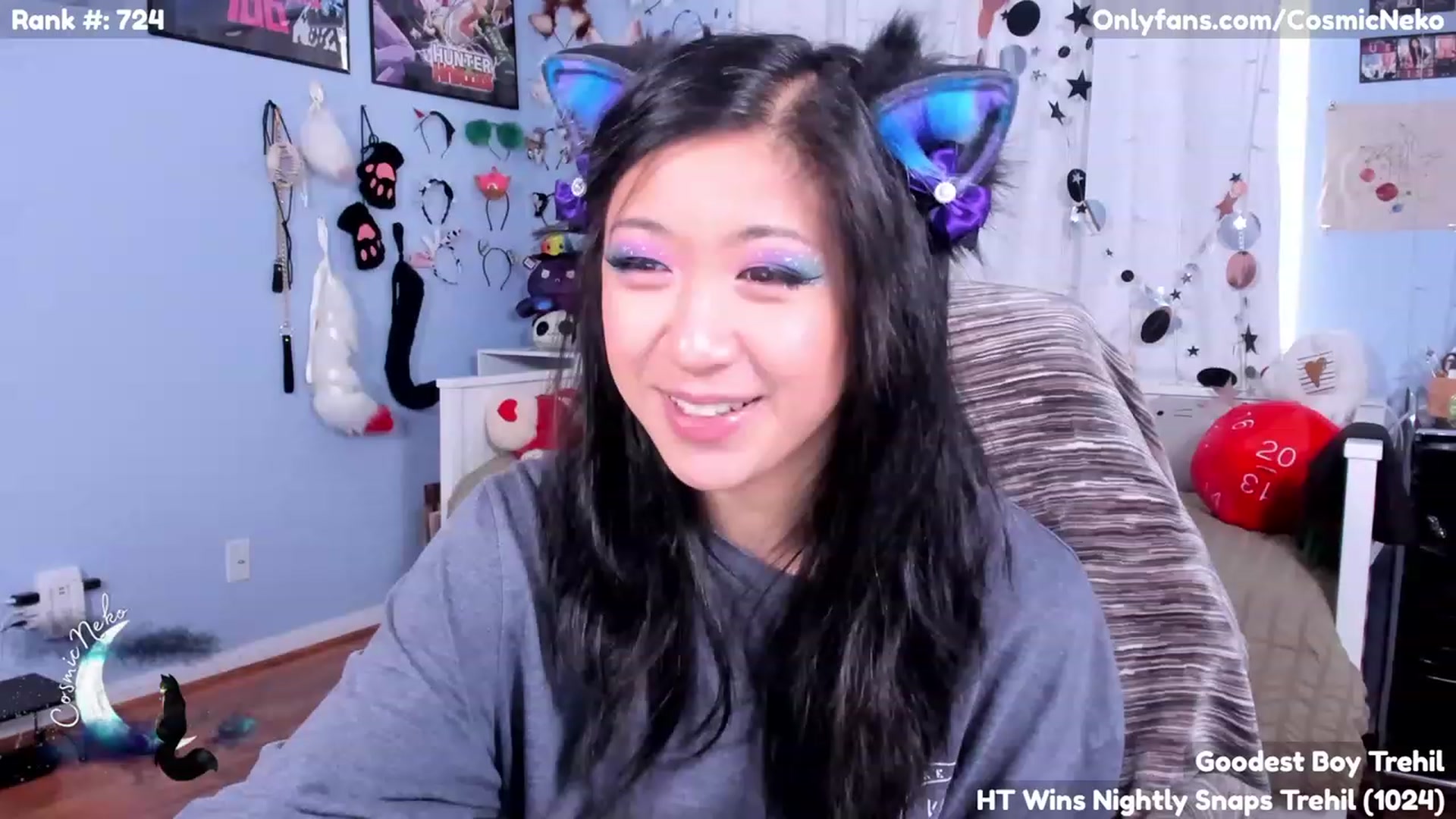 Gallery image thumbnail from CosmicNeko's myfreecams stream on, 07/01/2023, 18:00 image 4 of 20