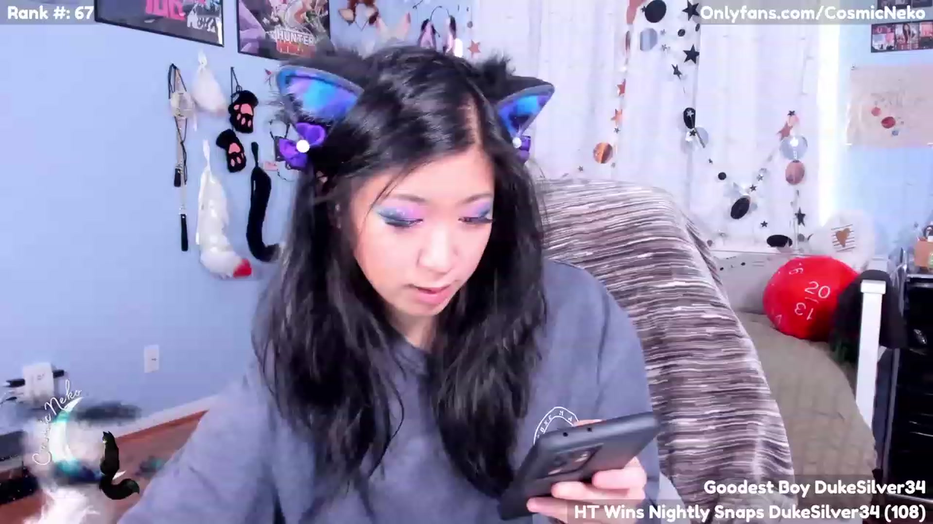Gallery image thumbnail from CosmicNeko's myfreecams stream on, 07/01/2023, 18:00 image 2 of 20