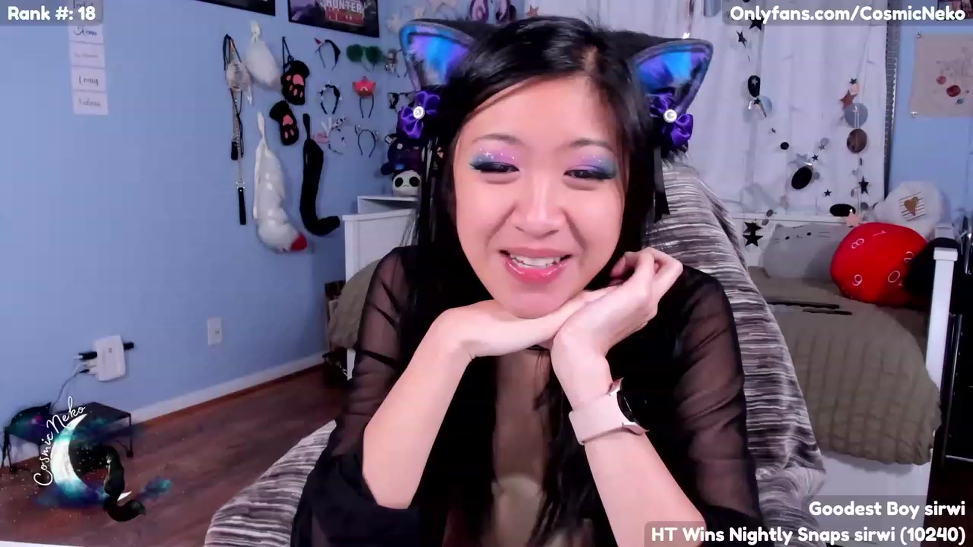 Gallery image thumbnail from CosmicNeko's myfreecams stream on, 07/02/2023, 04:49 image 7 of 20