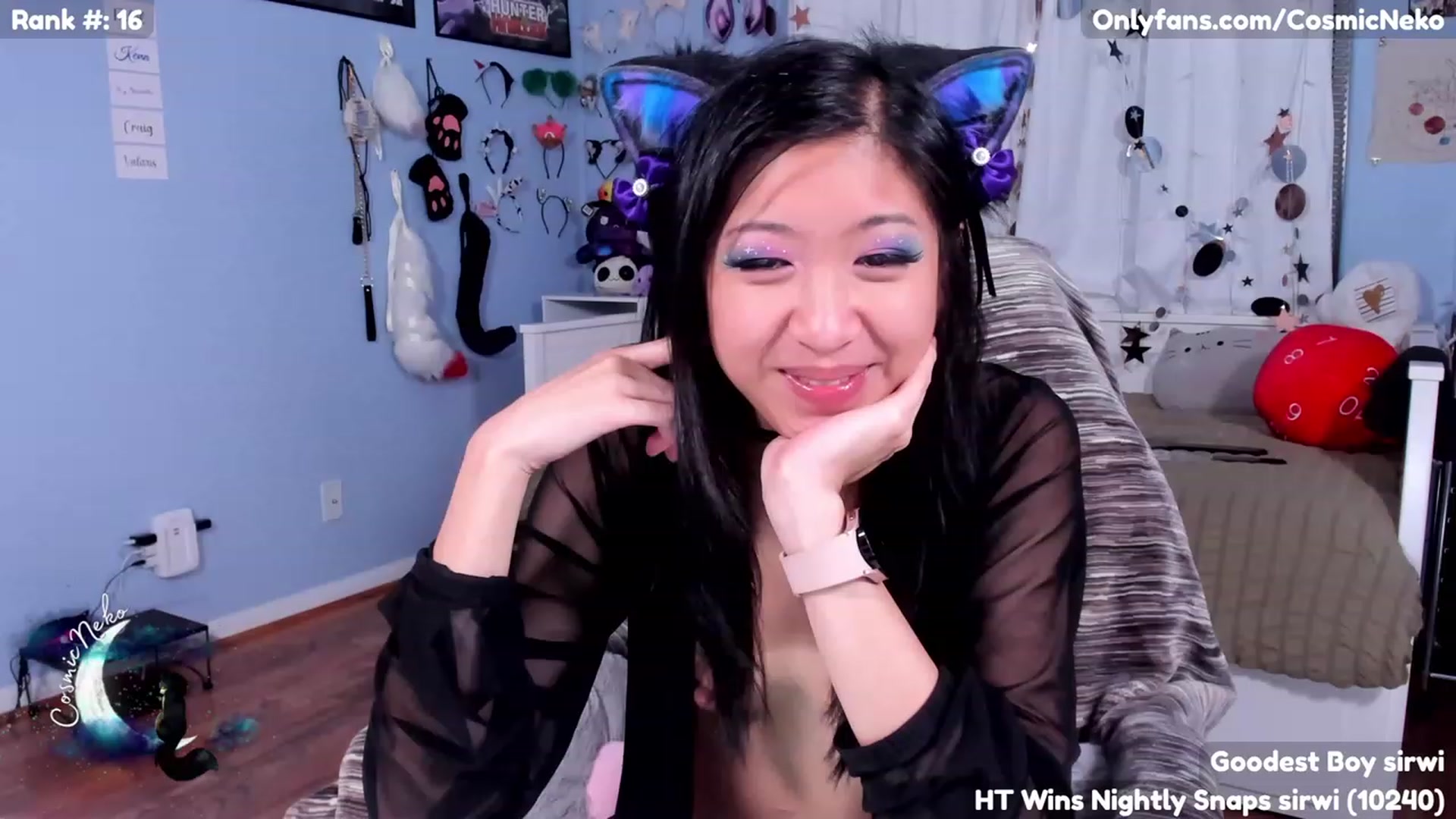 Gallery image thumbnail from CosmicNeko's myfreecams stream on, 07/02/2023, 05:32 image 4 of 20