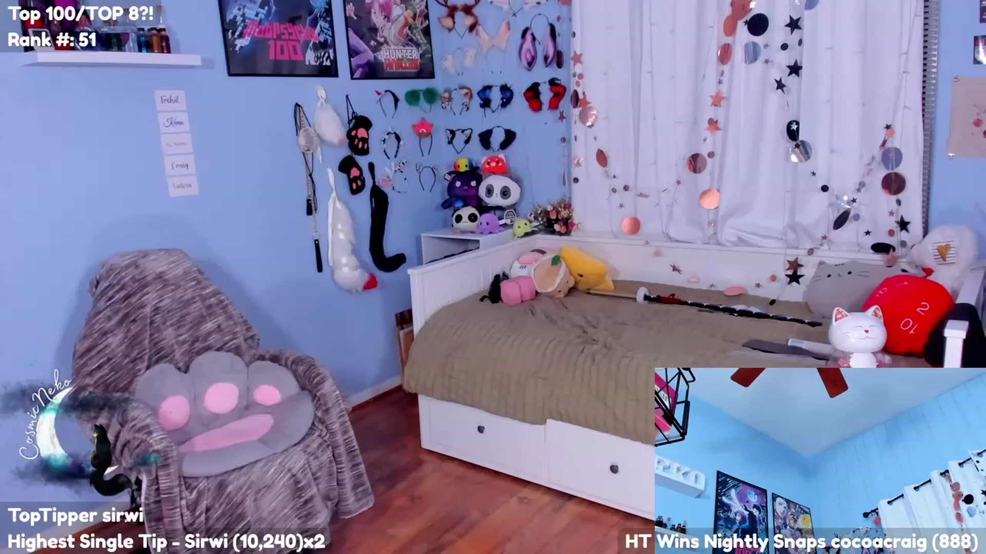 Gallery image thumbnail from CosmicNeko's myfreecams stream on, 07/06/2023, 03:52 image 13 of 20