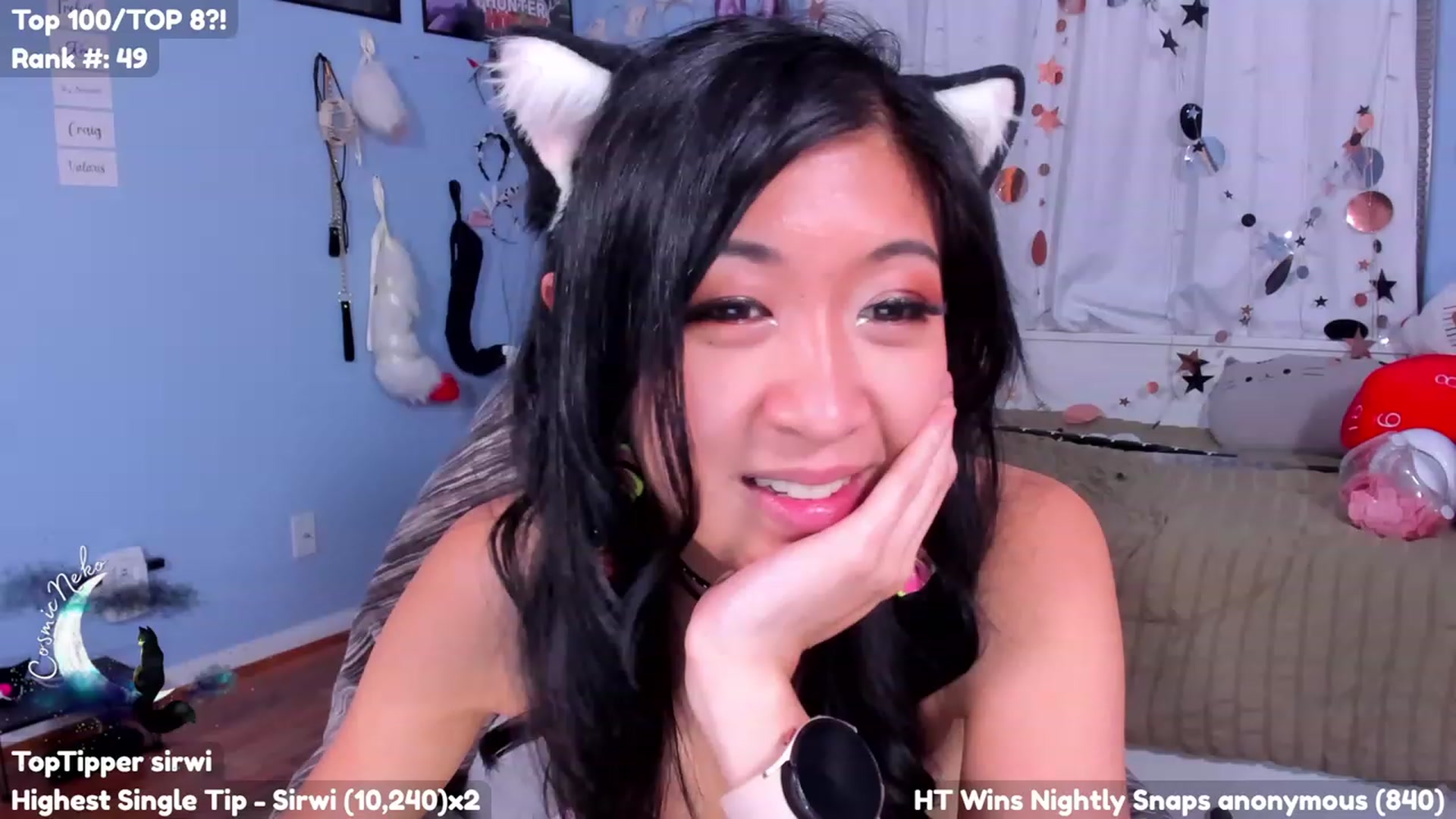 Gallery image thumbnail from CosmicNeko's myfreecams stream on, 07/07/2023, 05:55 image 9 of 20