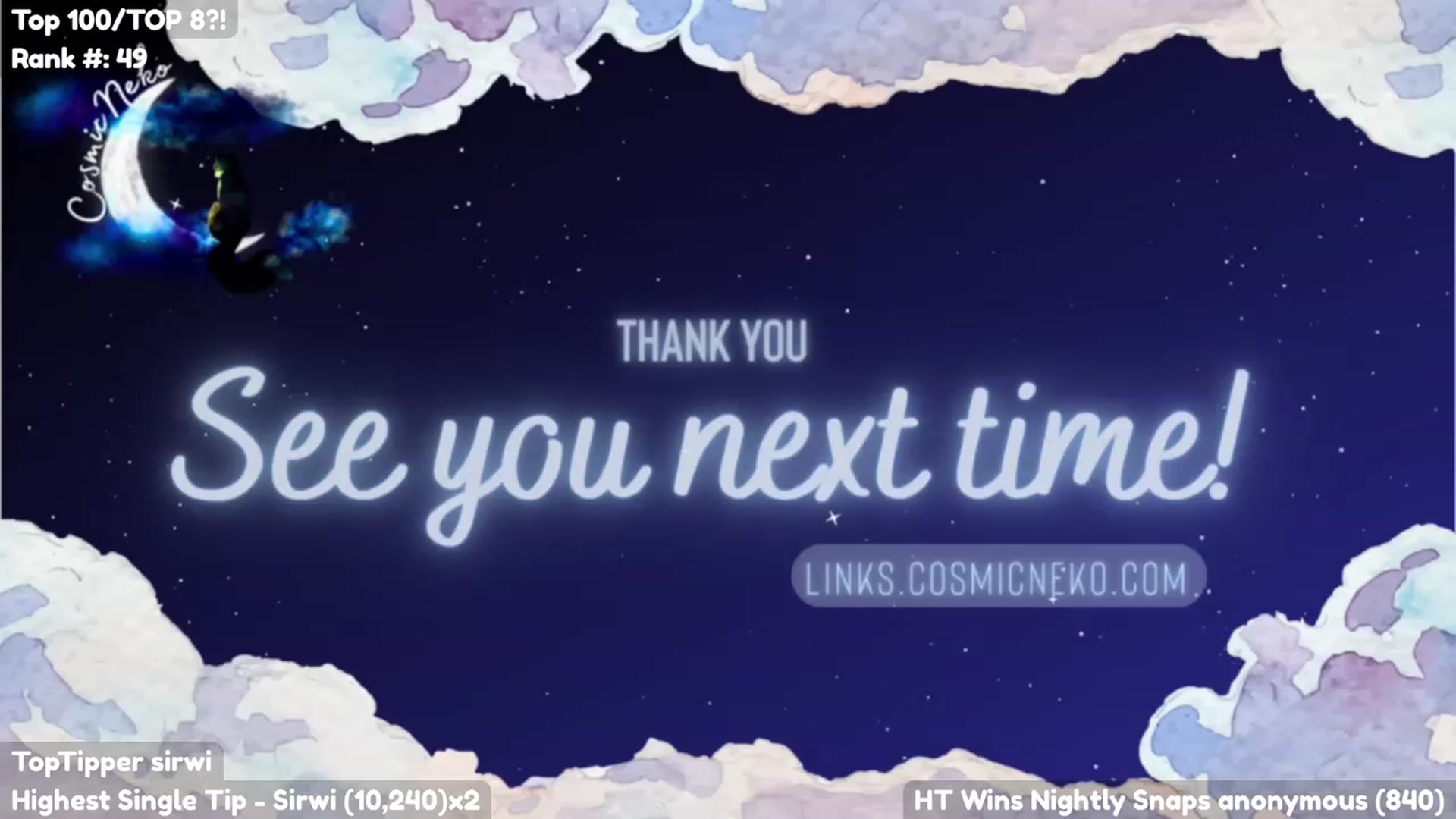 Gallery image thumbnail from CosmicNeko's myfreecams stream on, 07/07/2023, 05:55 image 20 of 20