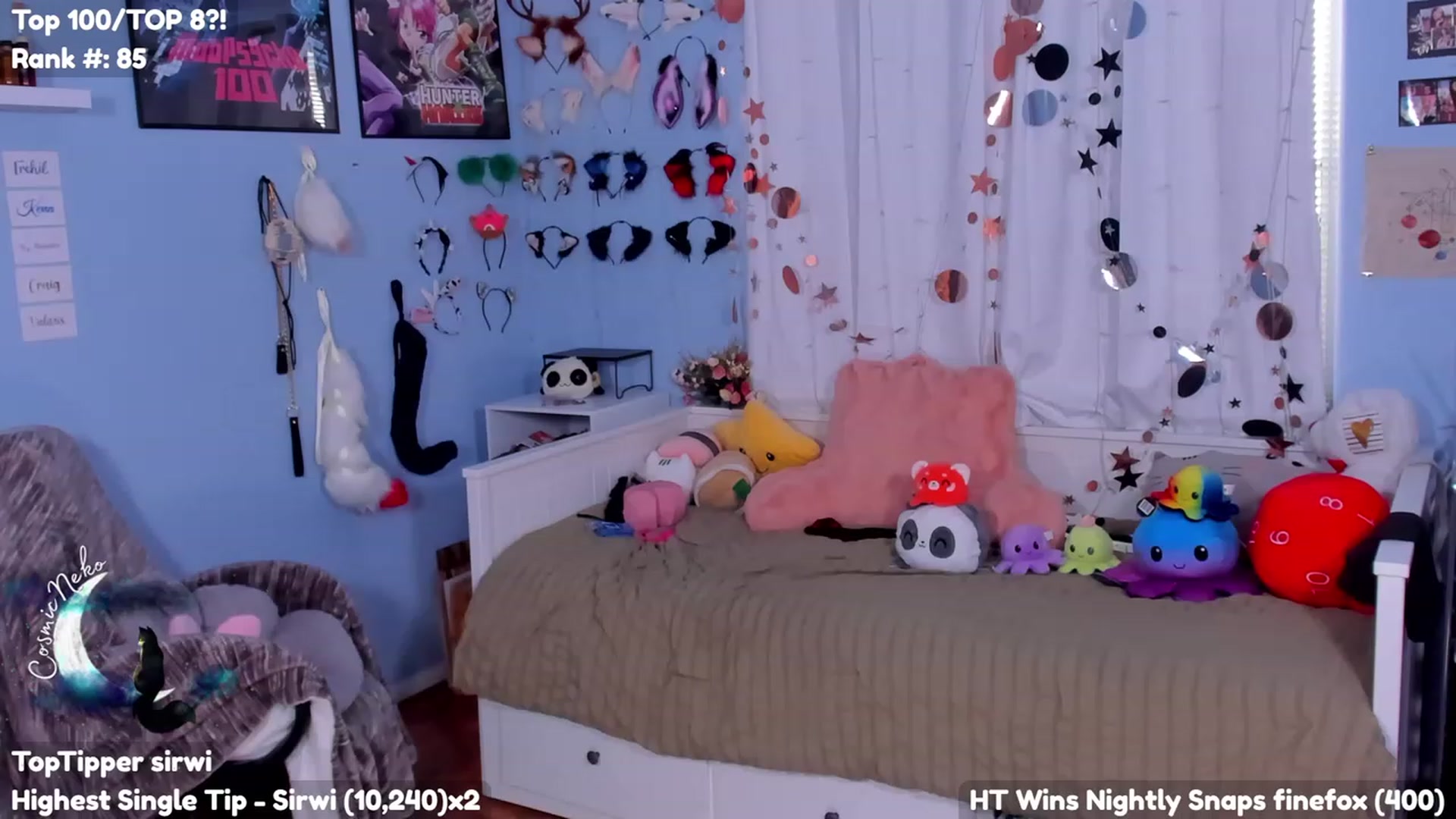 Gallery image thumbnail from CosmicNeko's myfreecams stream on, 07/10/2023, 22:40 image 15 of 20