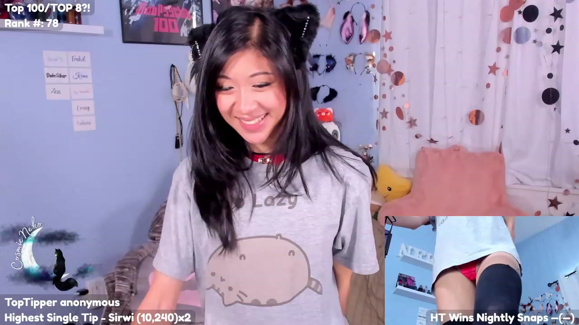 Gallery image thumbnail from CosmicNeko's myfreecams stream on, 07/18/2023, 18:30 image 1 of 20