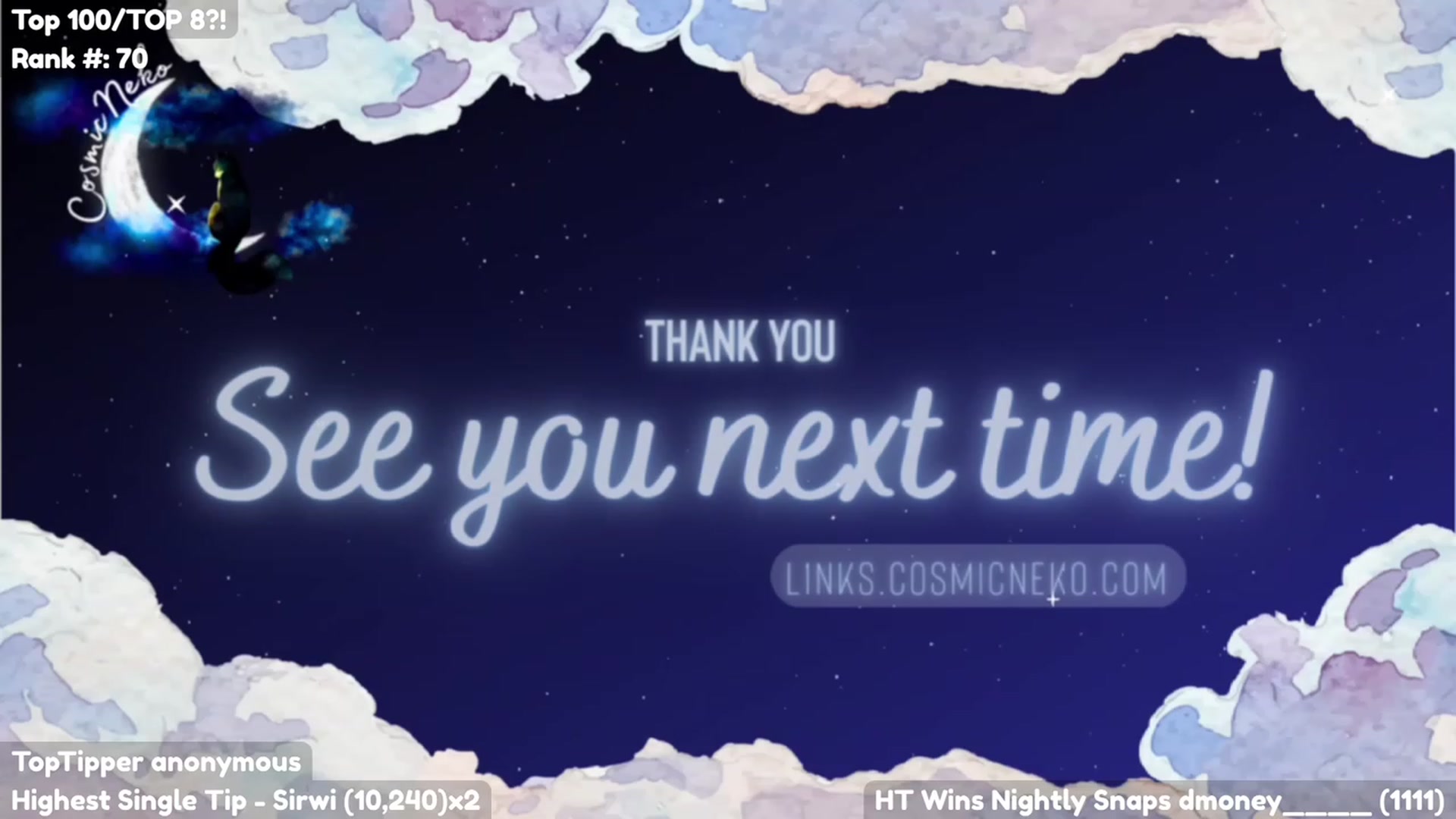 Gallery image thumbnail from CosmicNeko's myfreecams stream on, 07/19/2023, 05:12 image 20 of 20