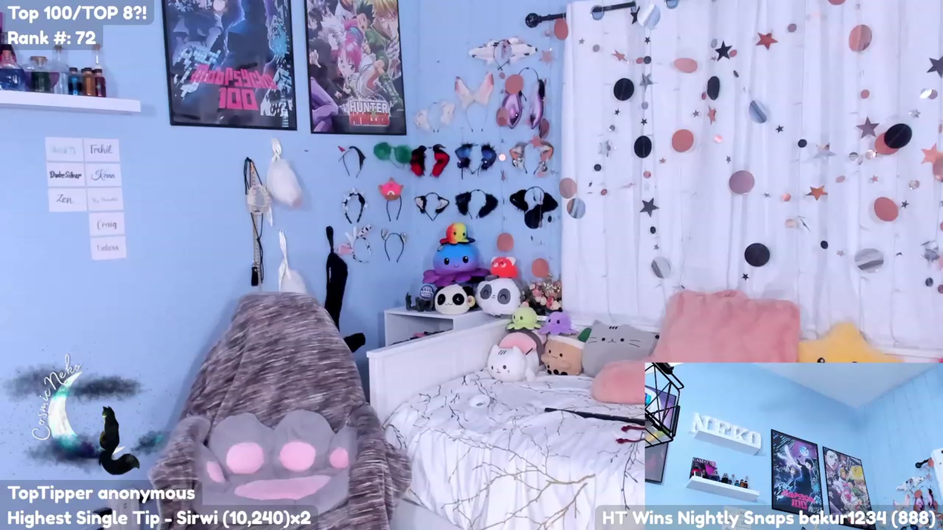 Gallery image thumbnail from CosmicNeko's myfreecams stream on, 07/20/2023, 04:38 image 1 of 20