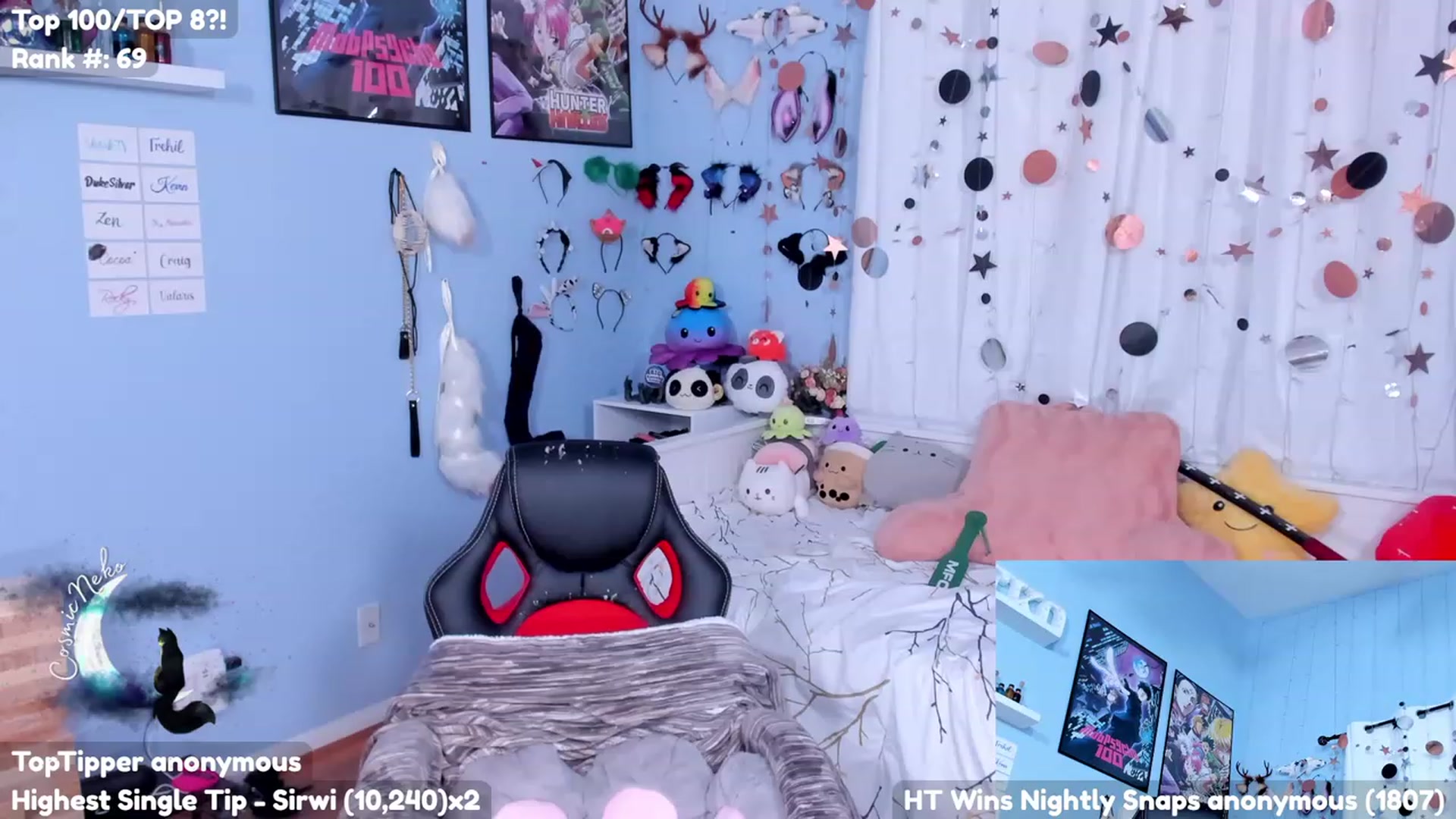 Gallery image thumbnail from CosmicNeko's myfreecams stream on, 07/23/2023, 04:17 image 17 of 20