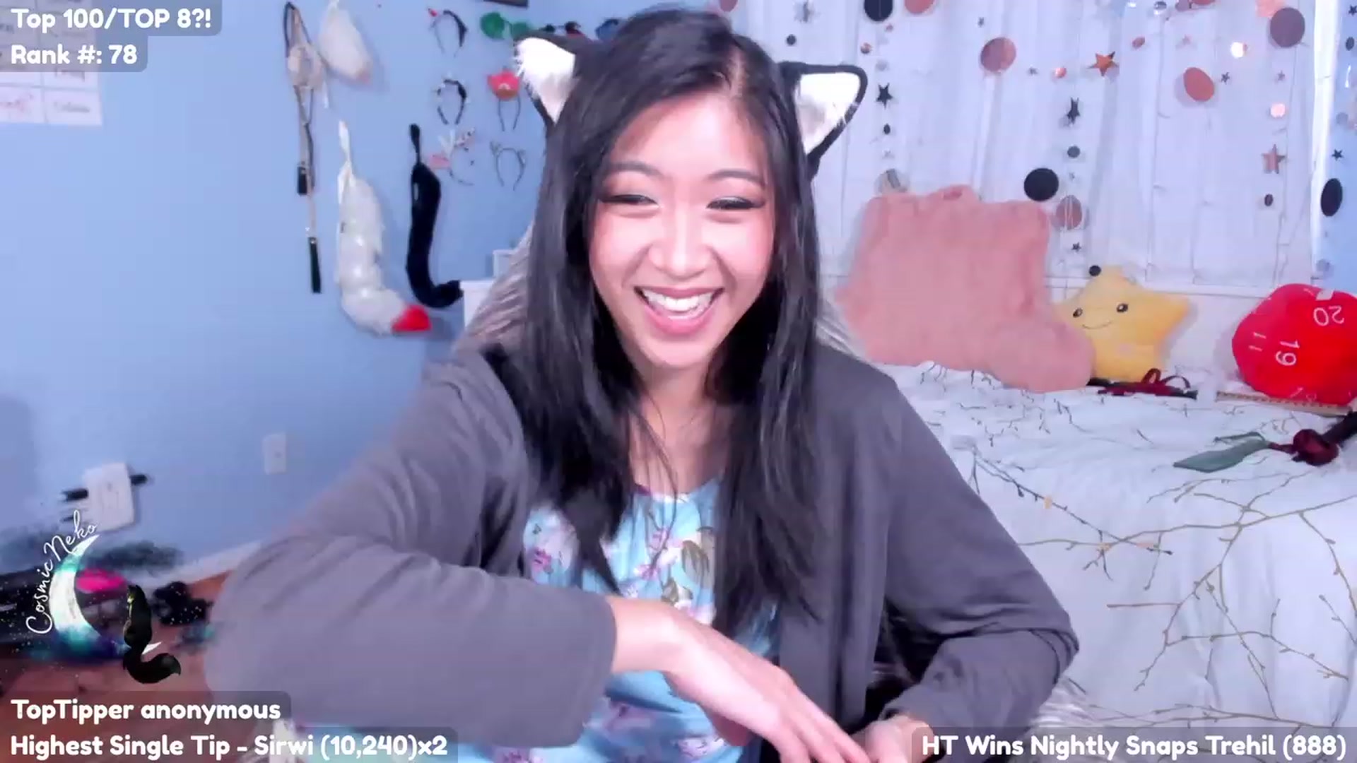 Gallery image thumbnail from CosmicNeko's myfreecams stream on, 07/25/2023, 19:54 image 12 of 20