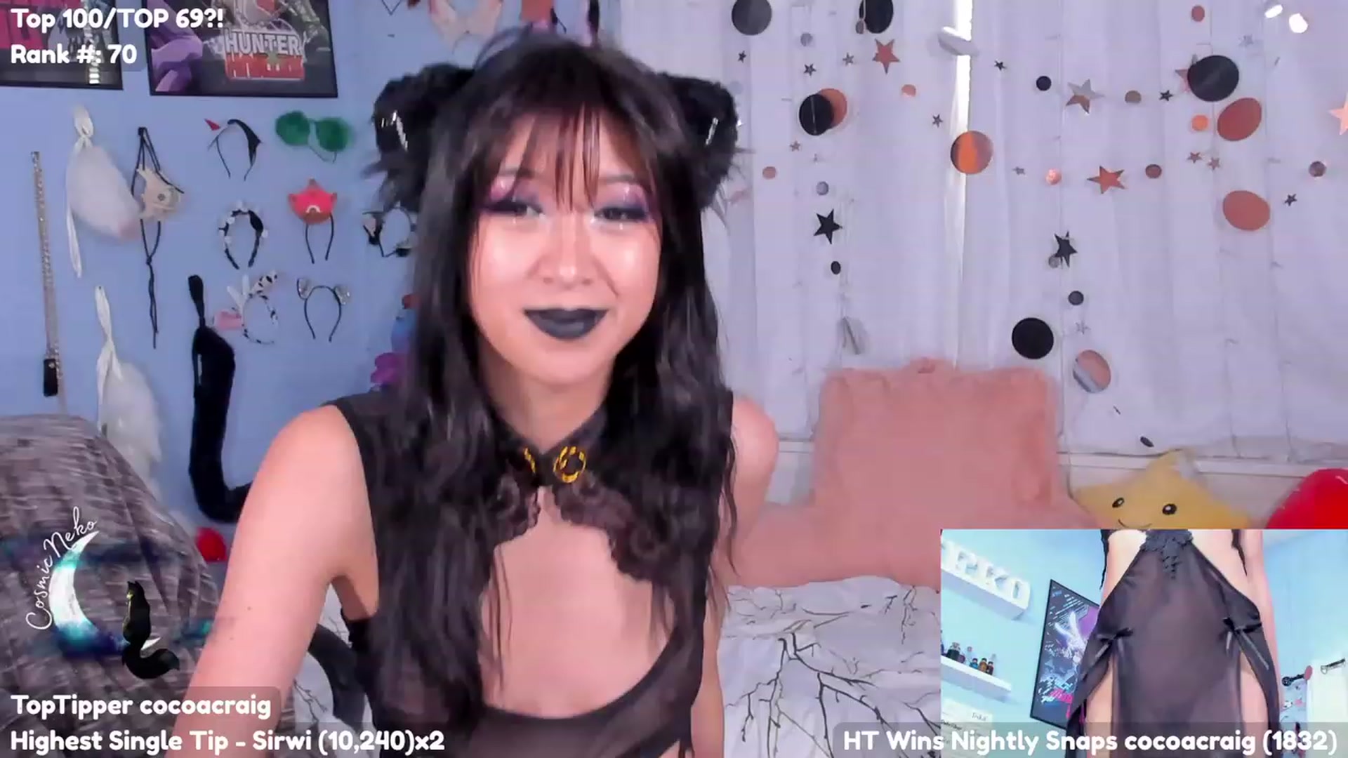 Gallery image thumbnail from CosmicNeko's myfreecams stream on, 08/01/2023, 01:00 image 11 of 20